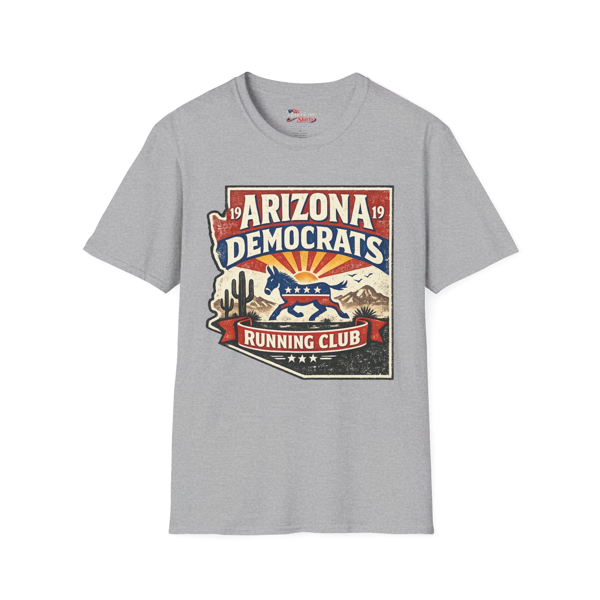 Arizona Democrats Running Club Unisex Softstyle T-Shirt Blue 2026