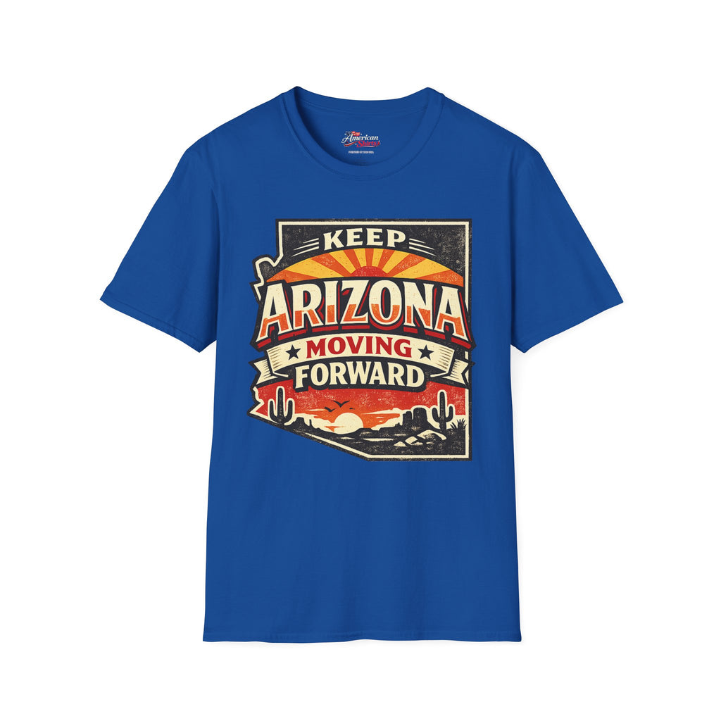 Keep Arizona moving forward Unisex Softstyle T-Shirt Blue 2026