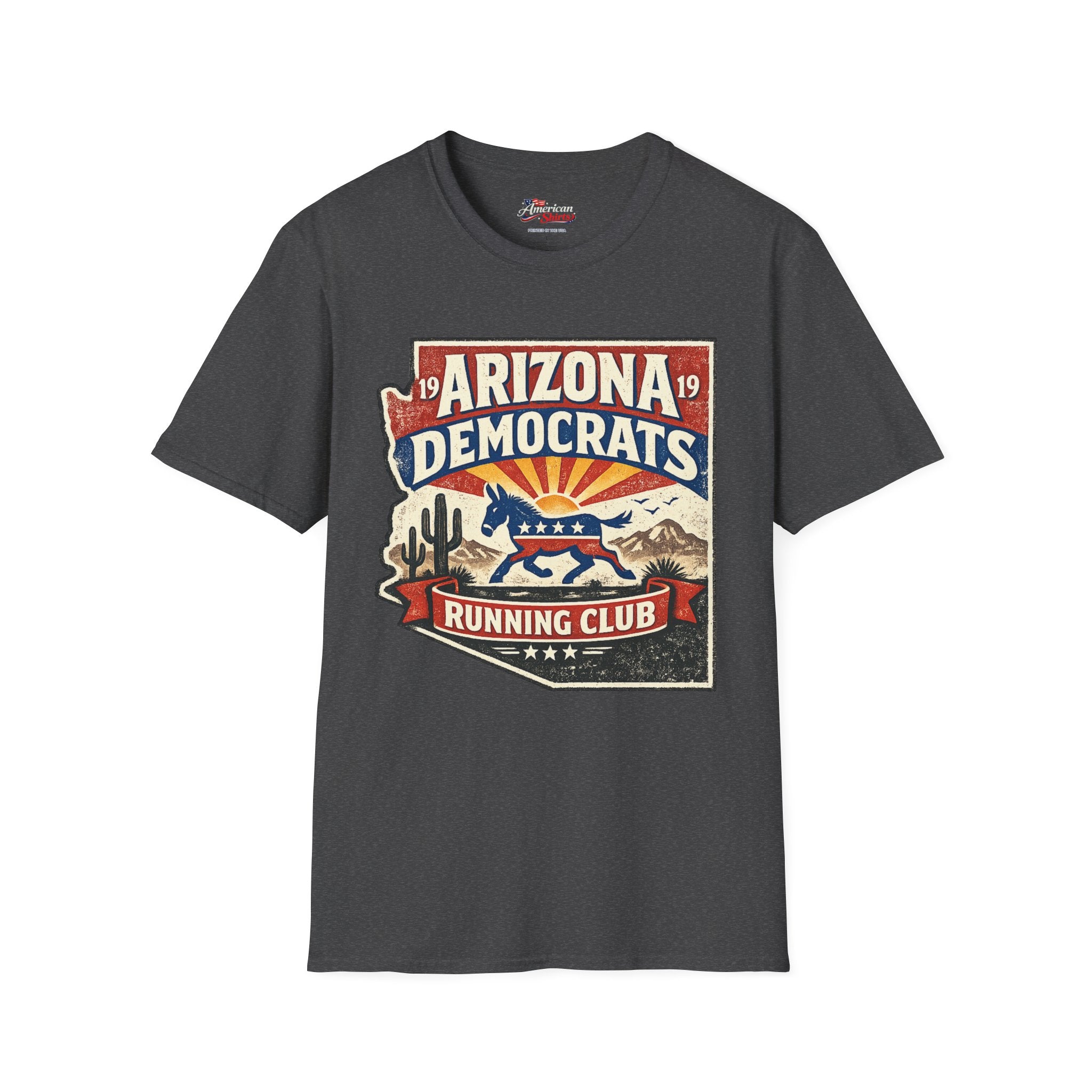 Arizona Democrats Running Club Unisex Softstyle T-Shirt Blue 2026