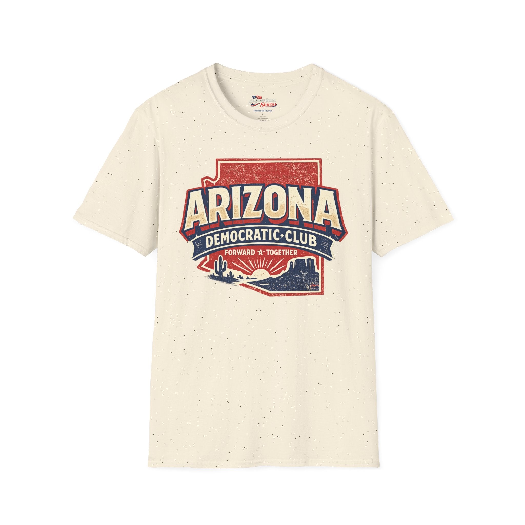 Vintage Arizona Democratic Club Unisex Softstyle T-Shirt Blue 2026