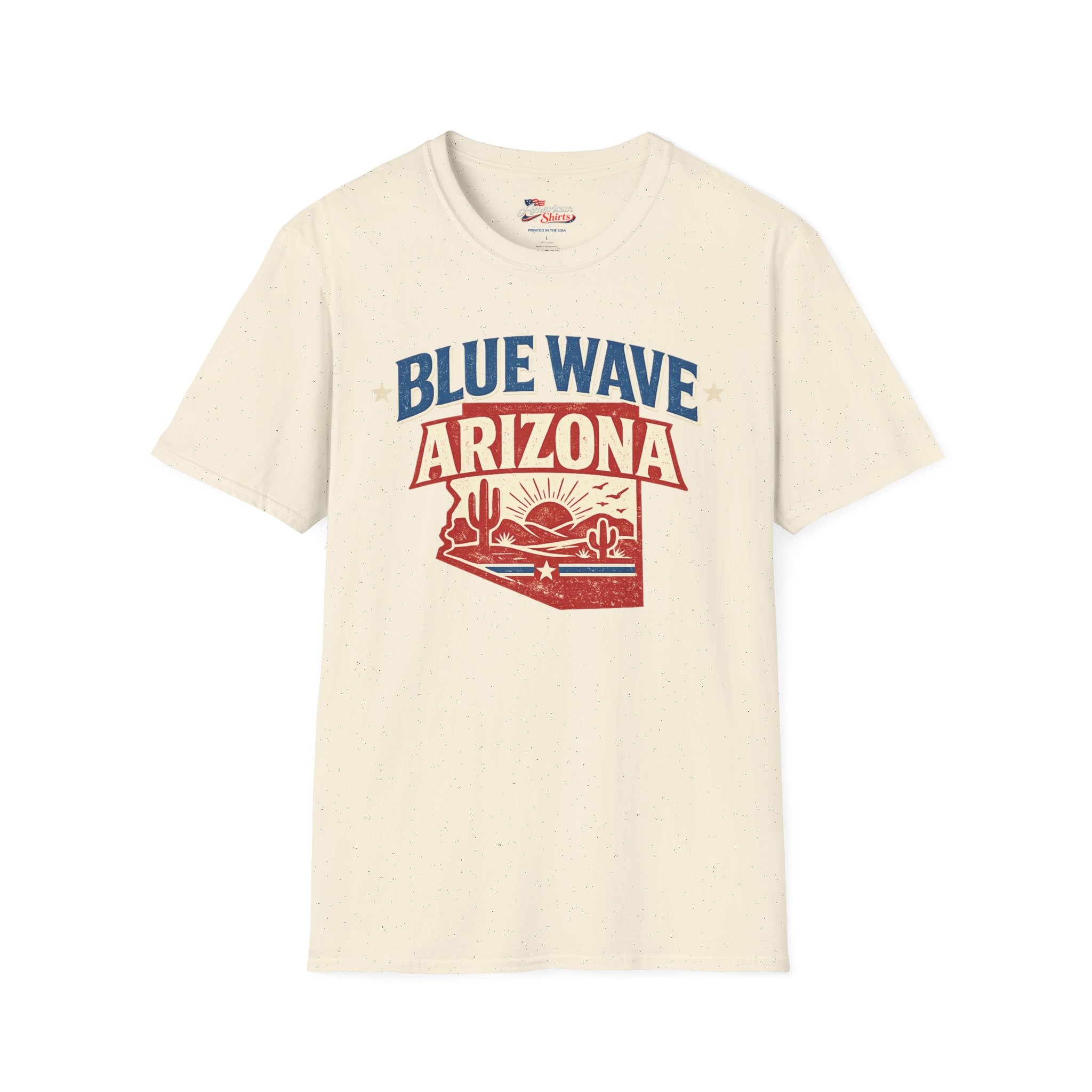 Vintage Arizona Blue Wave Unisex Softstyle T-Shirt Blue 2026