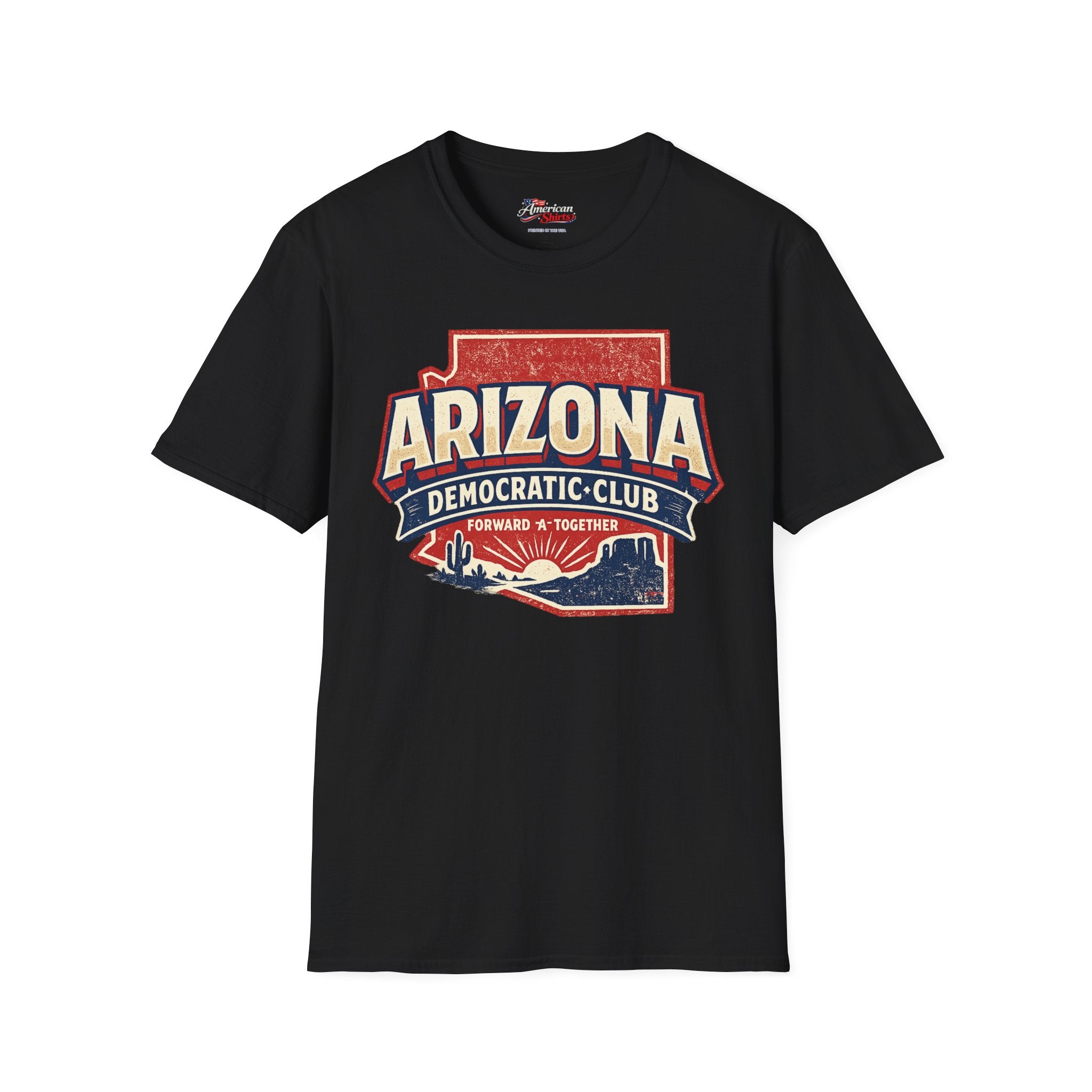 Vintage Arizona Democratic Club Unisex Softstyle T-Shirt Blue 2026