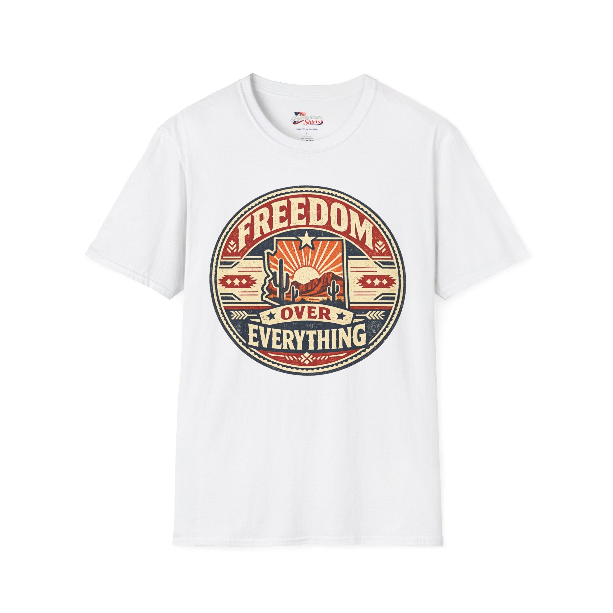 Vintage Arizona Freedom over Everything Unisex Softstyle T-Shirt Red 2026