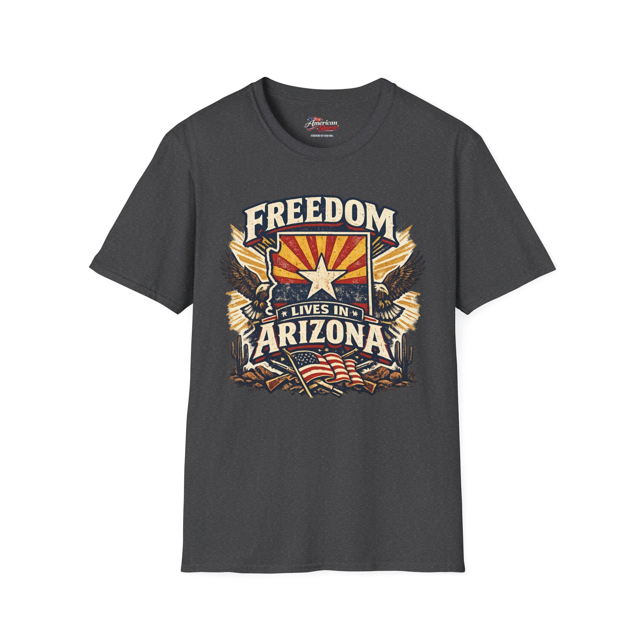Freedom Lives in Arizona Unisex Softstyle T-Shirt Red 2026