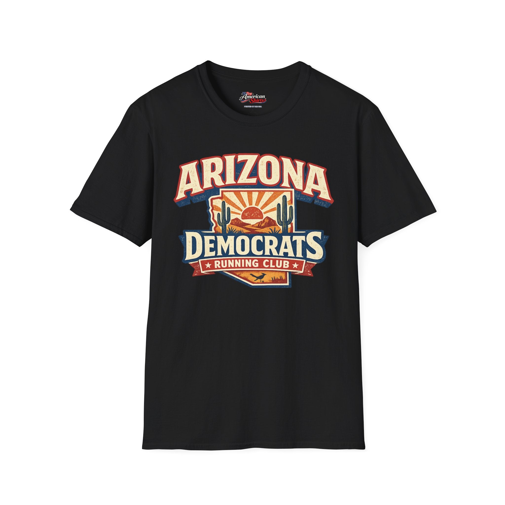 Vintage Arizona Democrats Running Club Unisex Softstyle T-Shirt Blue 2026