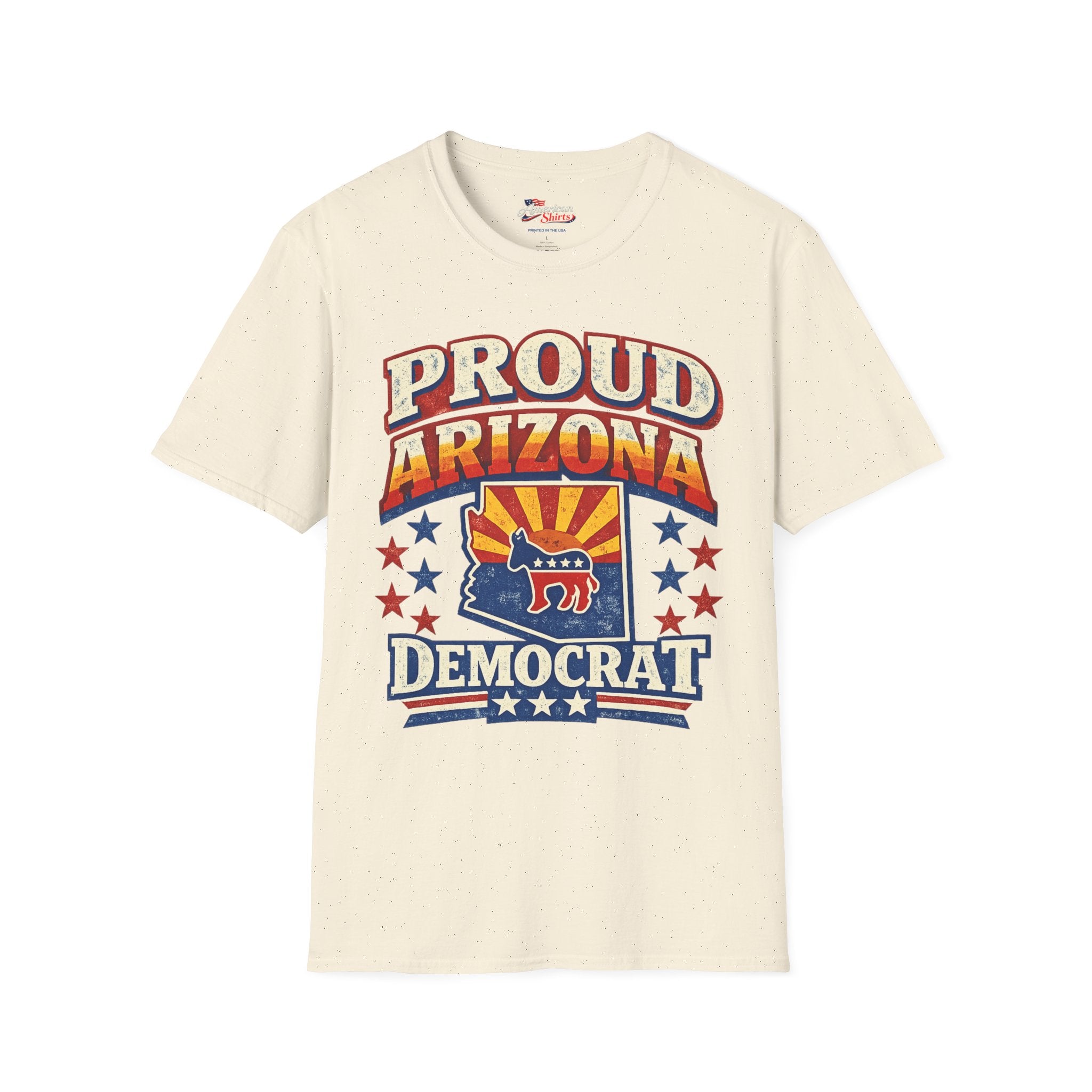 Proud Arizona Democat Unisex Softstyle T-Shirt Blue 2026
