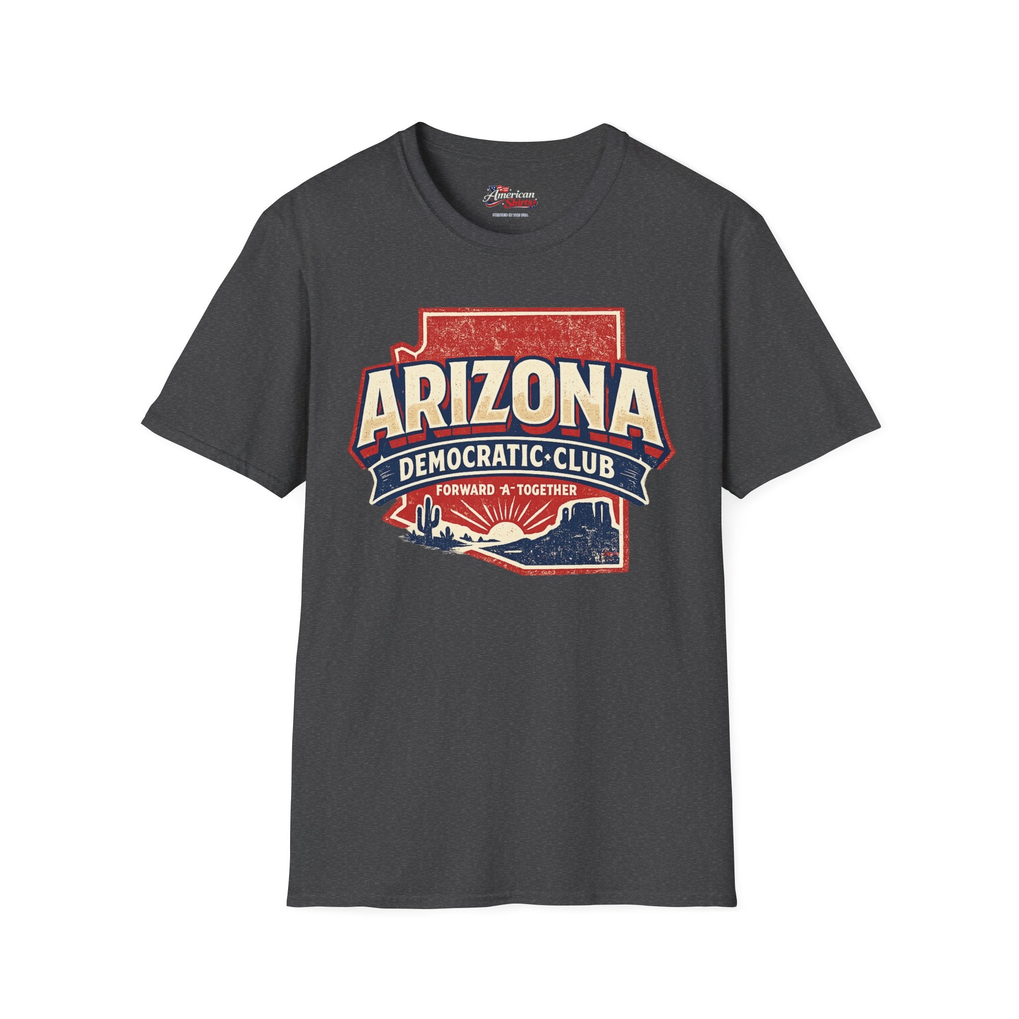 Vintage Arizona Democratic Club Unisex Softstyle T-Shirt Blue 2026