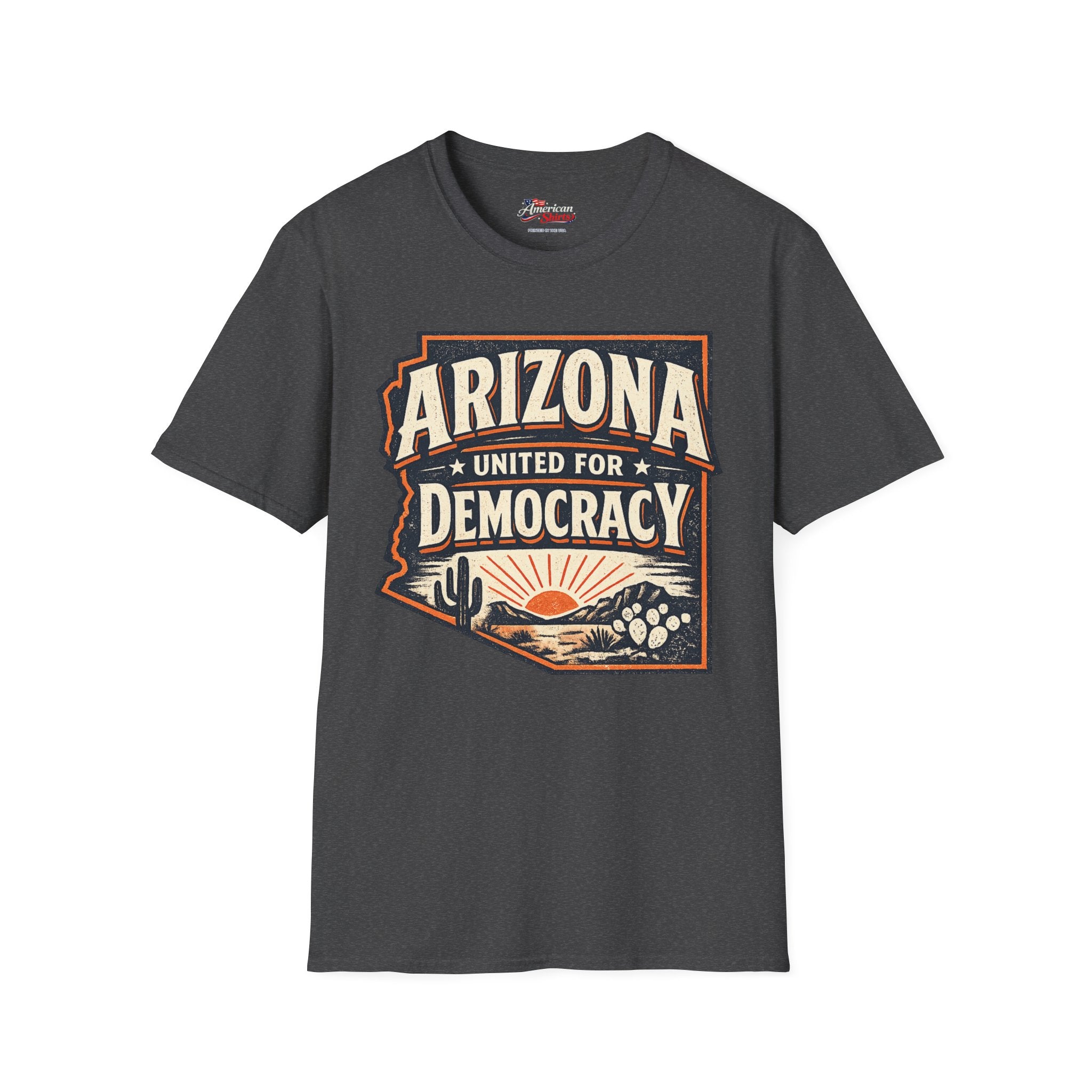 Vintage Arizona United for Democracy Unisex Softstyle T-Shirt Blue 2026