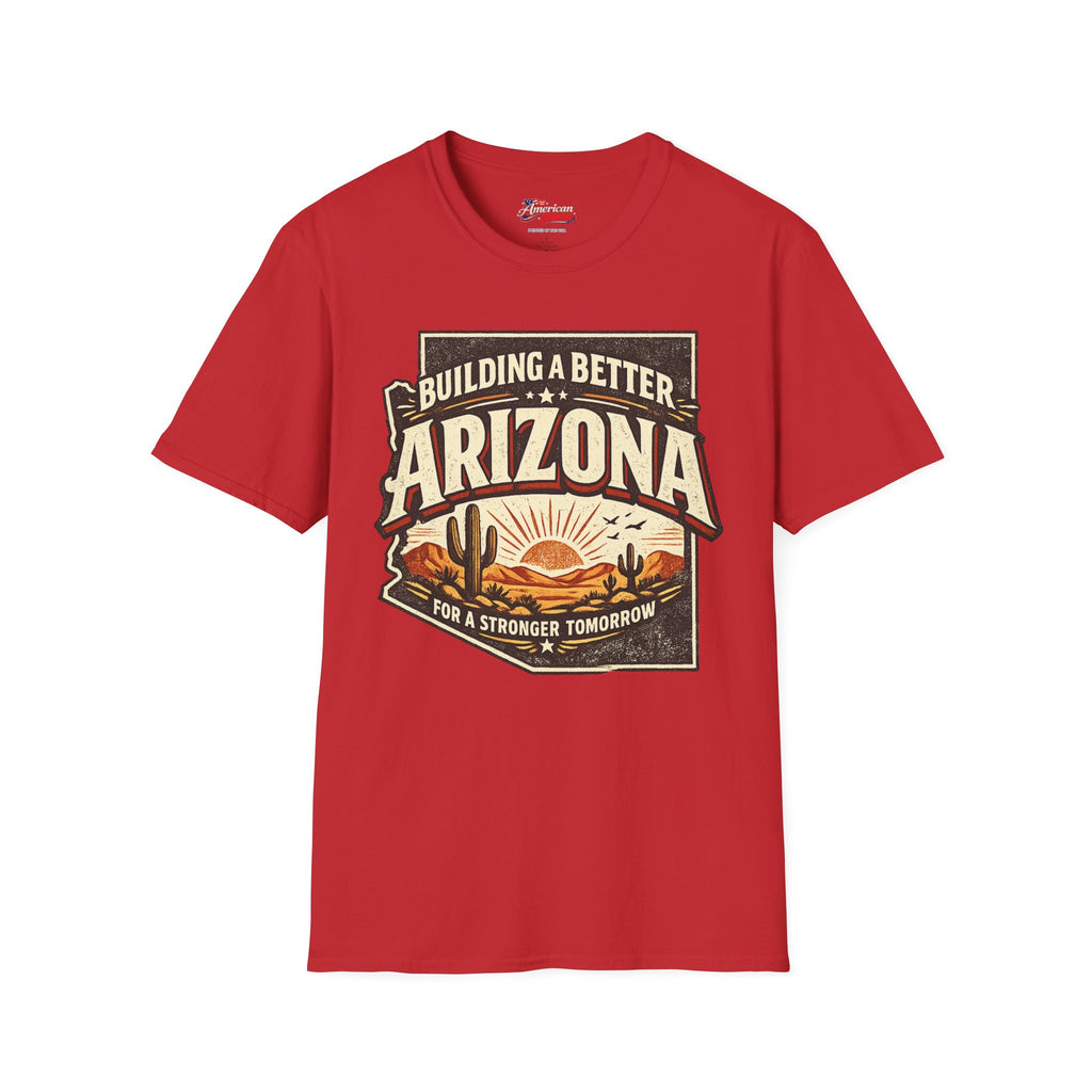 Vintage Building a better Arizona Unisex Softstyle T-Shirt Red 2026