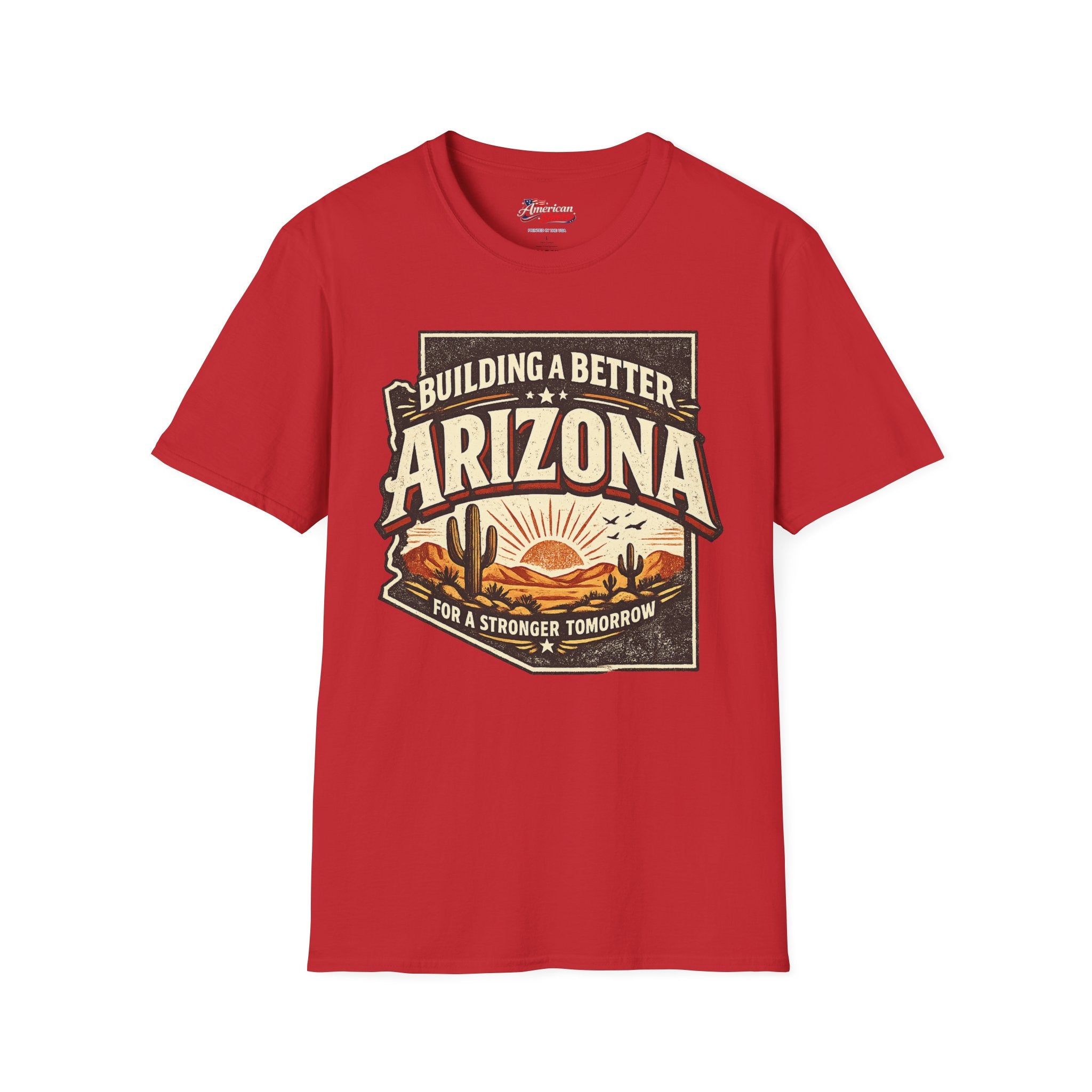 Vintage Building a better Arizona Unisex Softstyle T-Shirt Red 2026