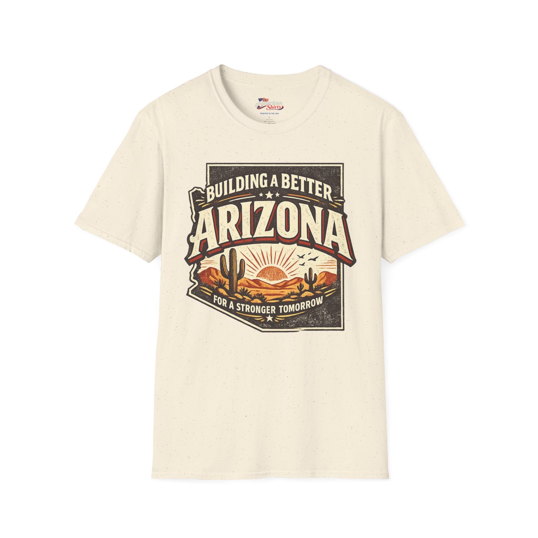 Vintage Building a better Arizona Unisex Softstyle T-Shirt Red 2026
