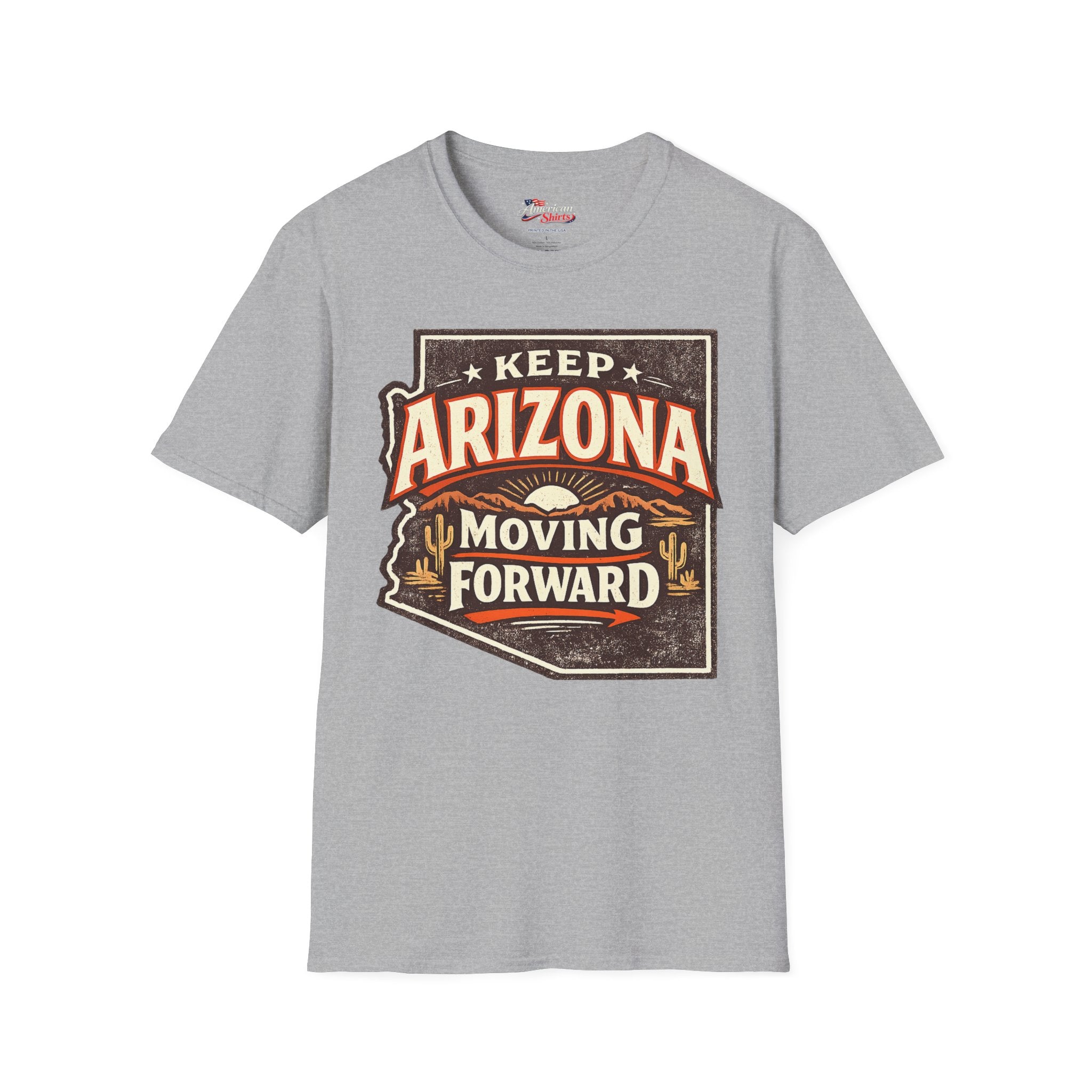 Vintage Arizona Moving Forward Unisex Softstyle T-Shirt Red 2026