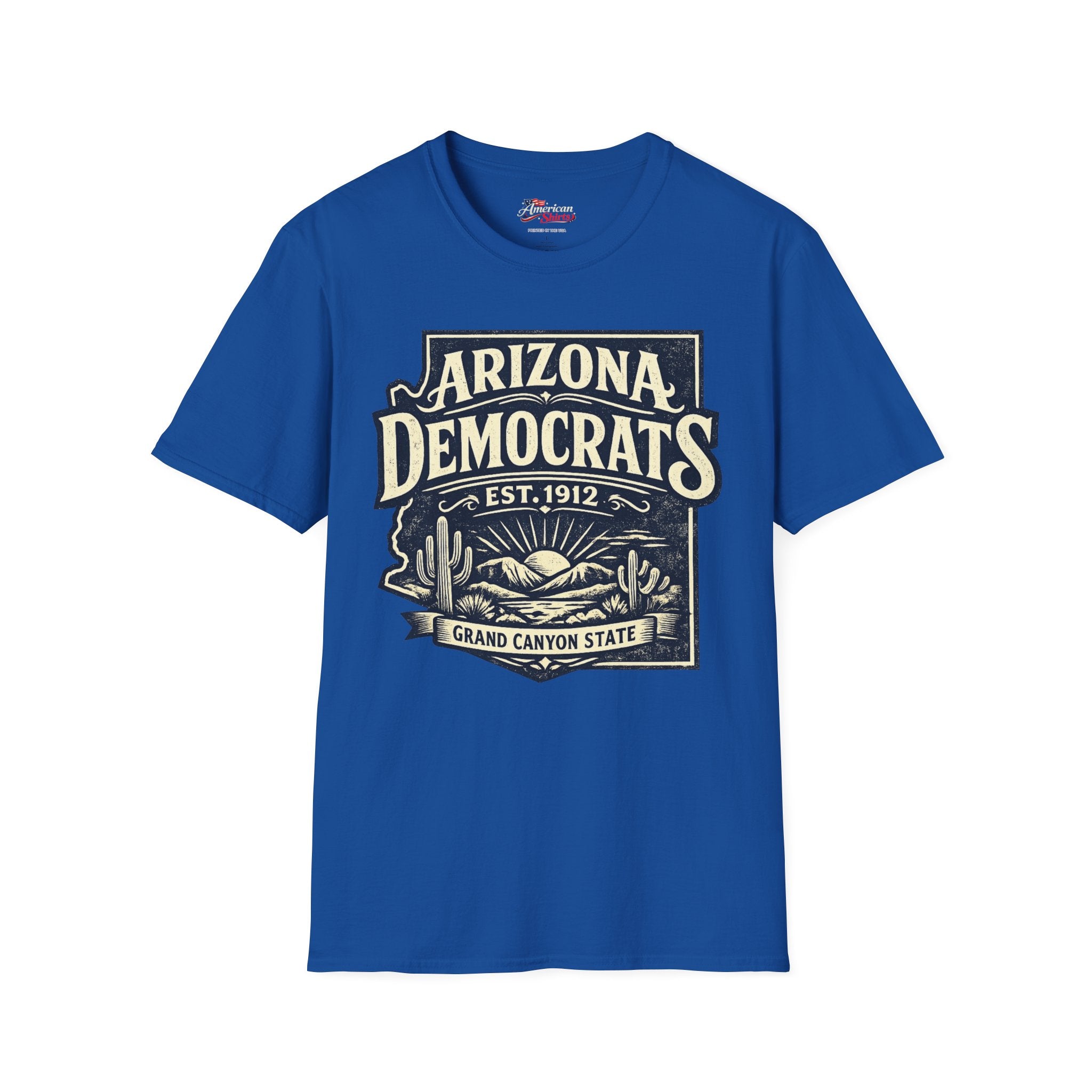 Vintage Arizona Democrats Unisex Softstyle T-Shirt Blue 2026