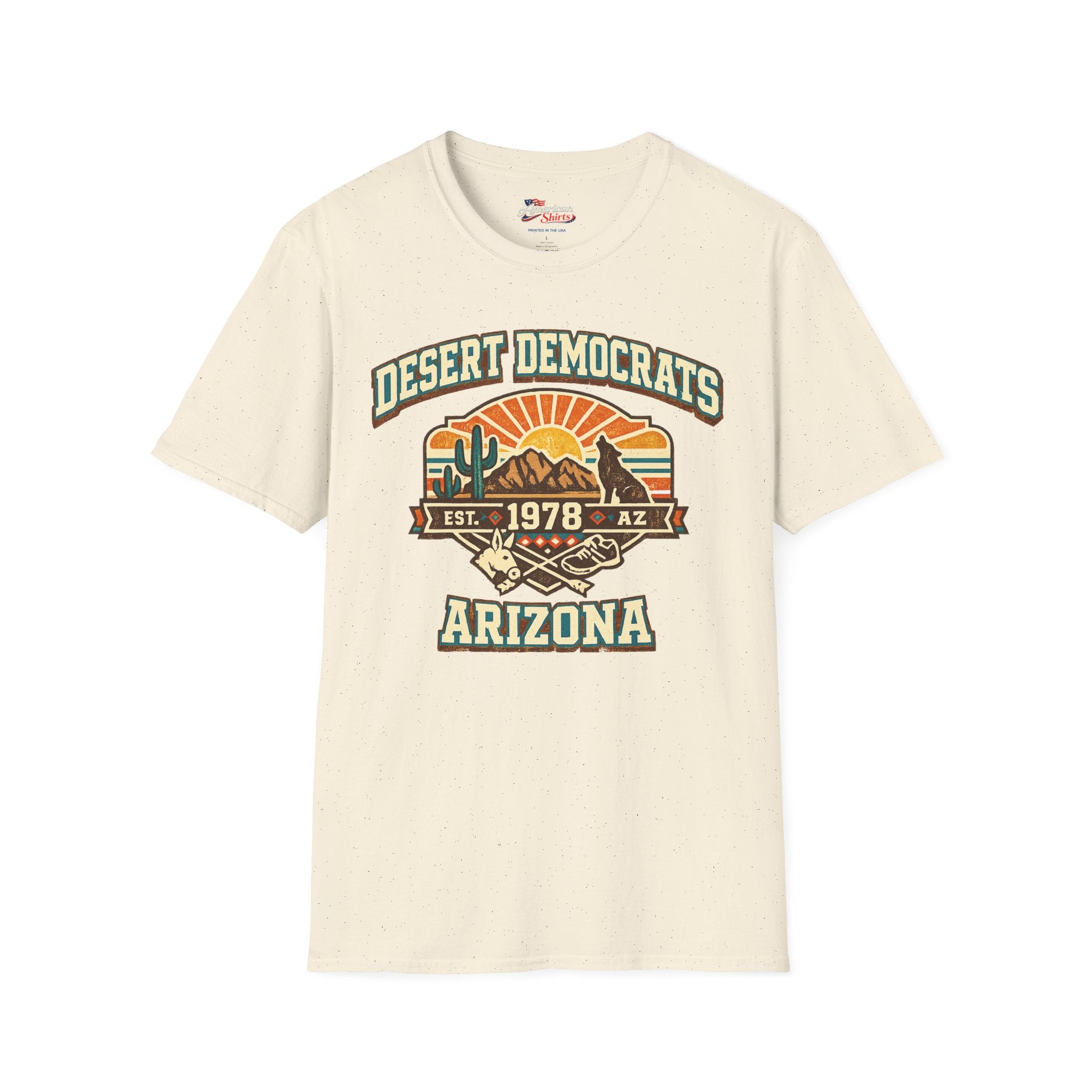 Arizona Desert Democrats Unisex Softstyle T-Shirt Blue 2026