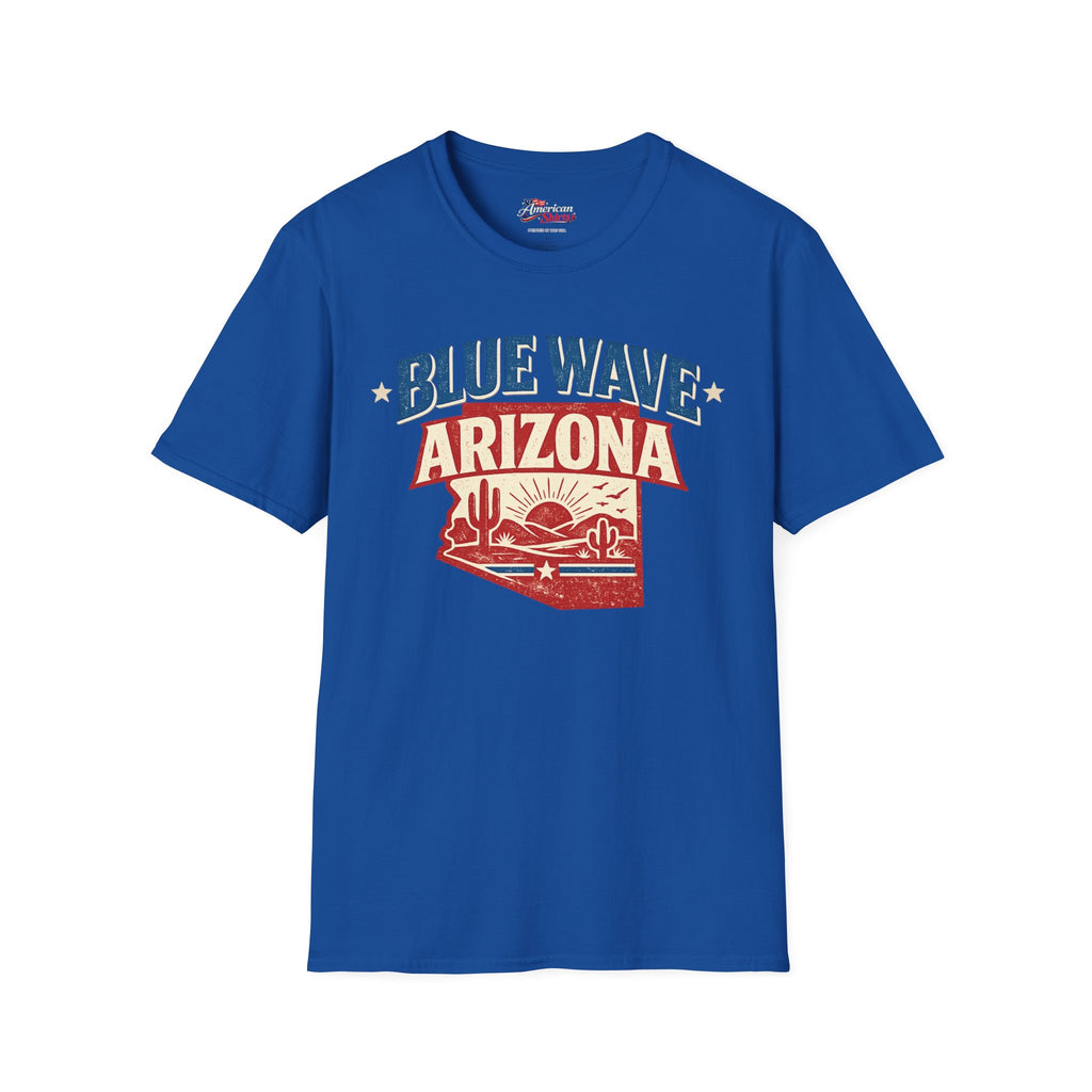 Vintage Arizona Blue Wave Unisex Softstyle T-Shirt Blue 2026