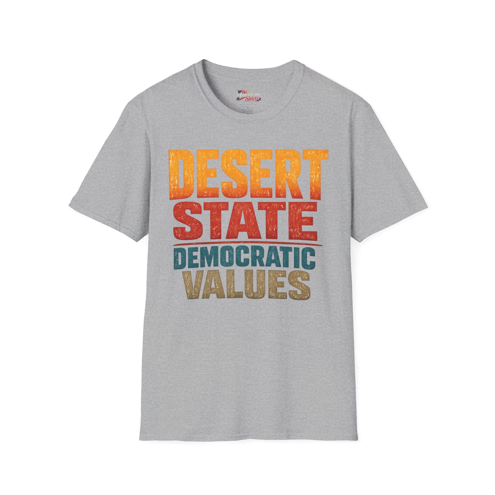 Arizona Desert State Democratic Values Unisex Softstyle T-Shirt Blue 2026