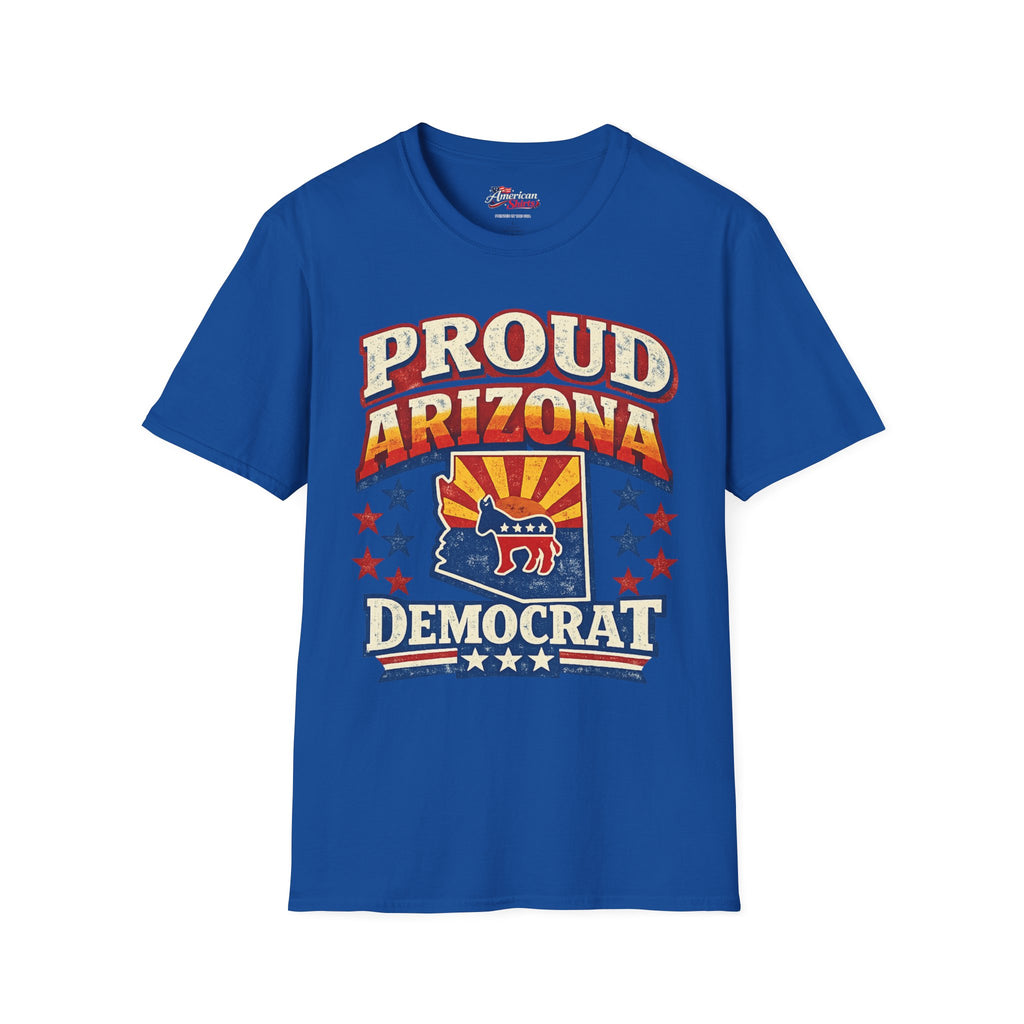 Proud Arizona Democat Unisex Softstyle T-Shirt Blue 2026
