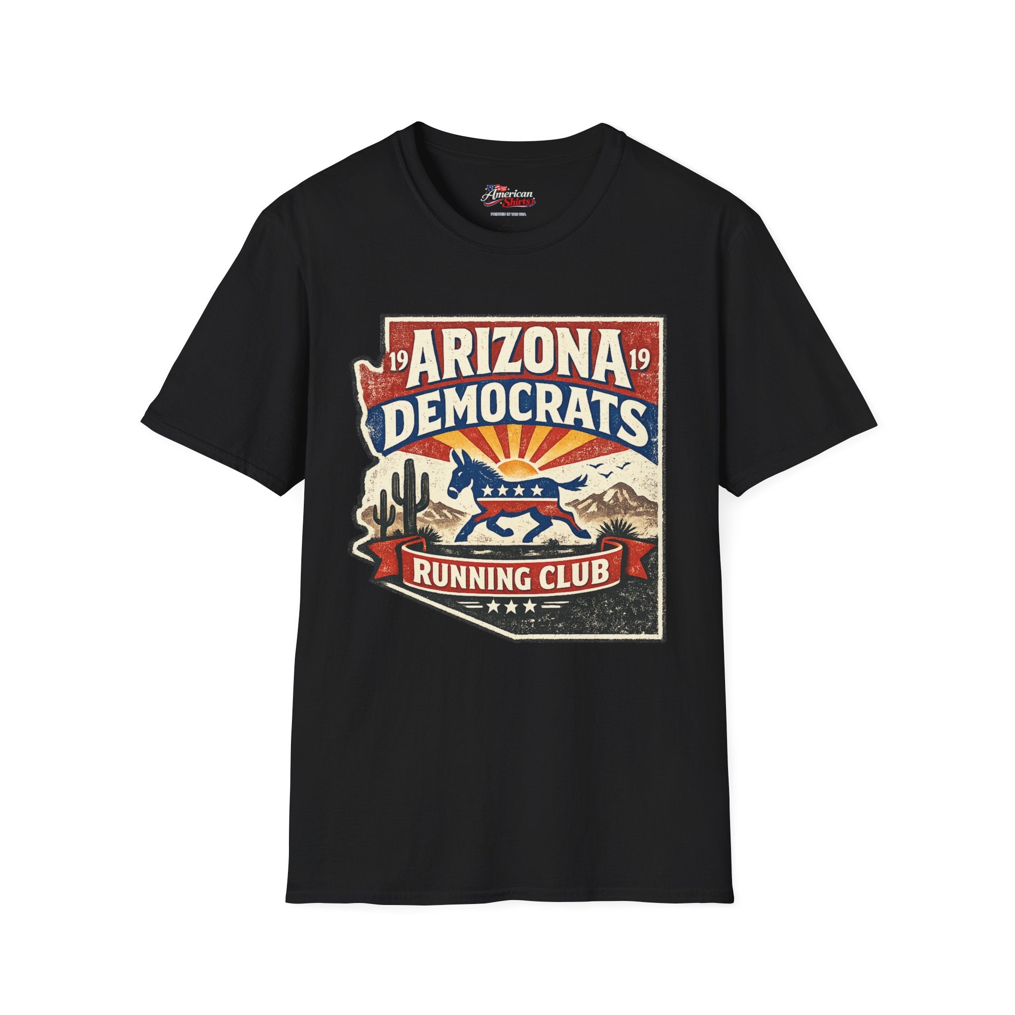Arizona Democrats Running Club Unisex Softstyle T-Shirt Blue 2026