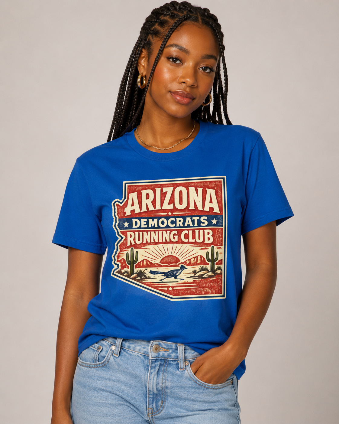 Arizona Democrats campaign logo Unisex Softstyle T-Shirt Blue 2026
