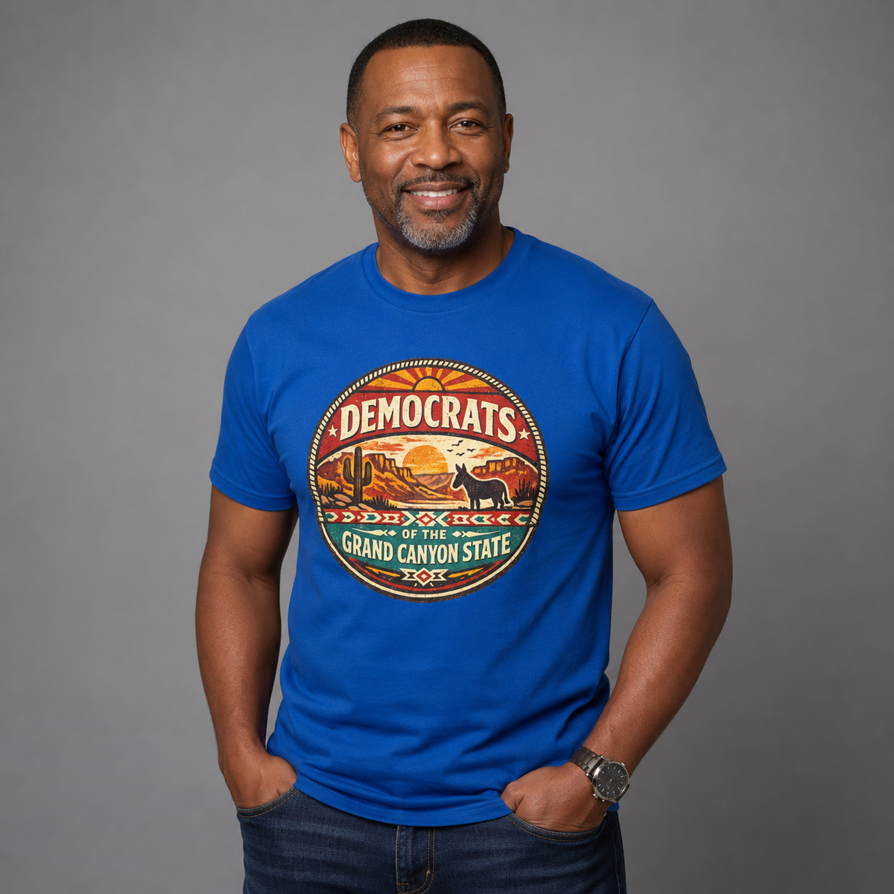 Arizona Democrats of the grand Canyon Unisex Softstyle T-Shirt Blue 2026