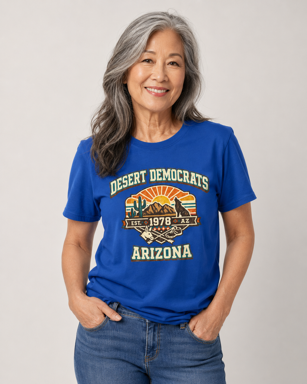 Arizona Desert Democrats Unisex Softstyle T-Shirt Blue 2026