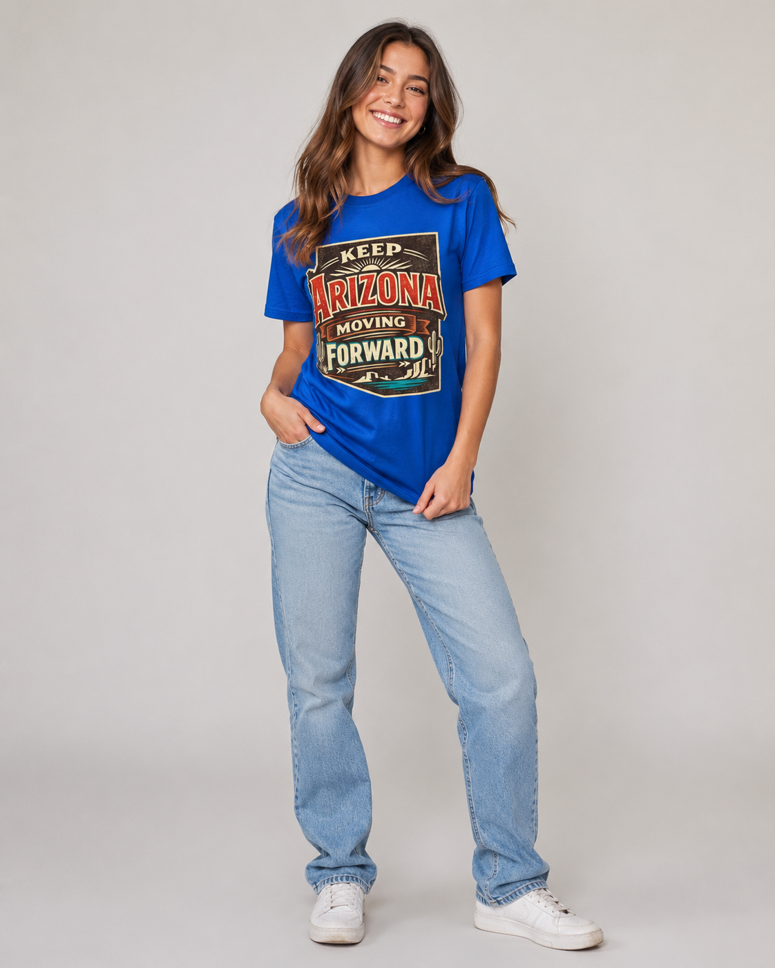 Keep Arizona Moving Forward design Unisex Softstyle T-Shirt Blue 2026