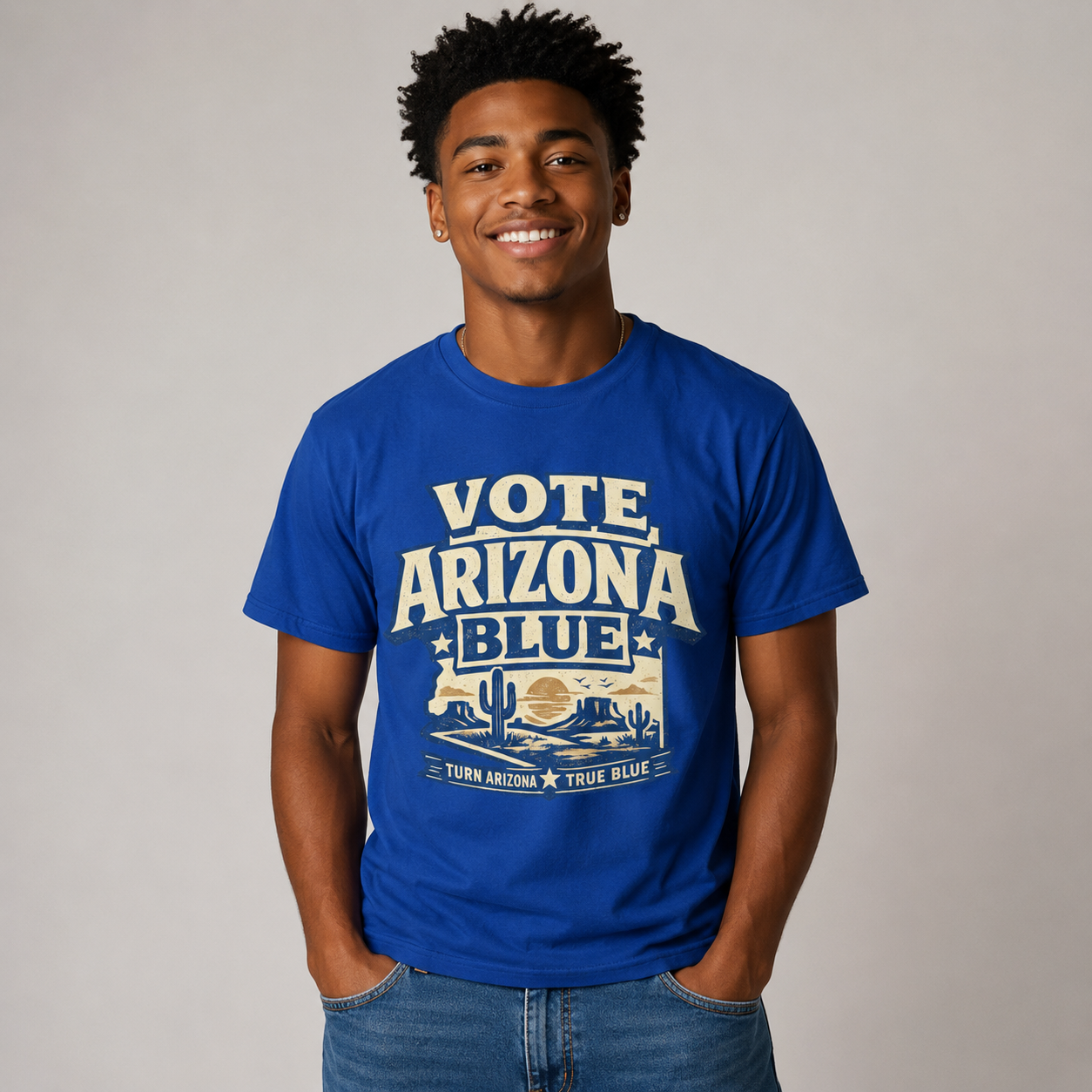 Vintage Arizona Blue Unisex Softstyle T-Shirt Blue 2026