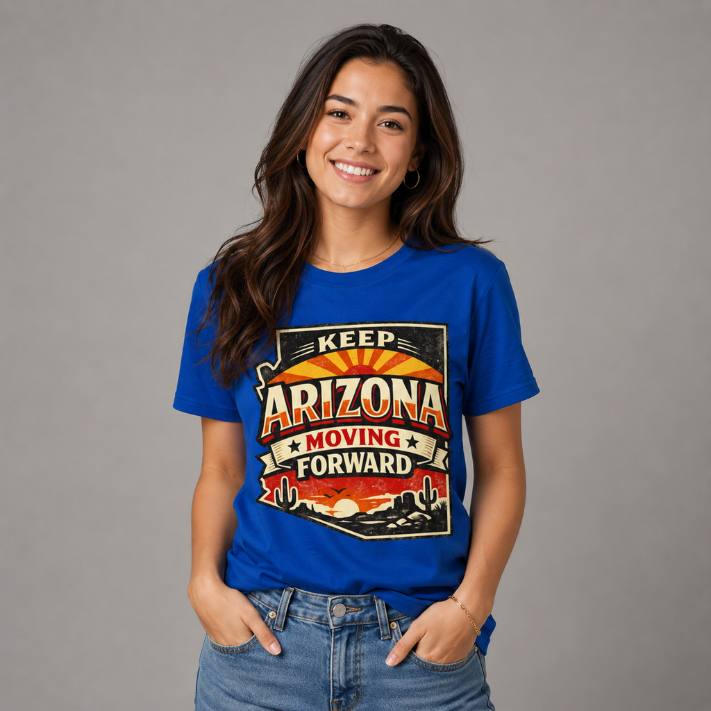Keep Arizona moving forward Unisex Softstyle T-Shirt Blue 2026