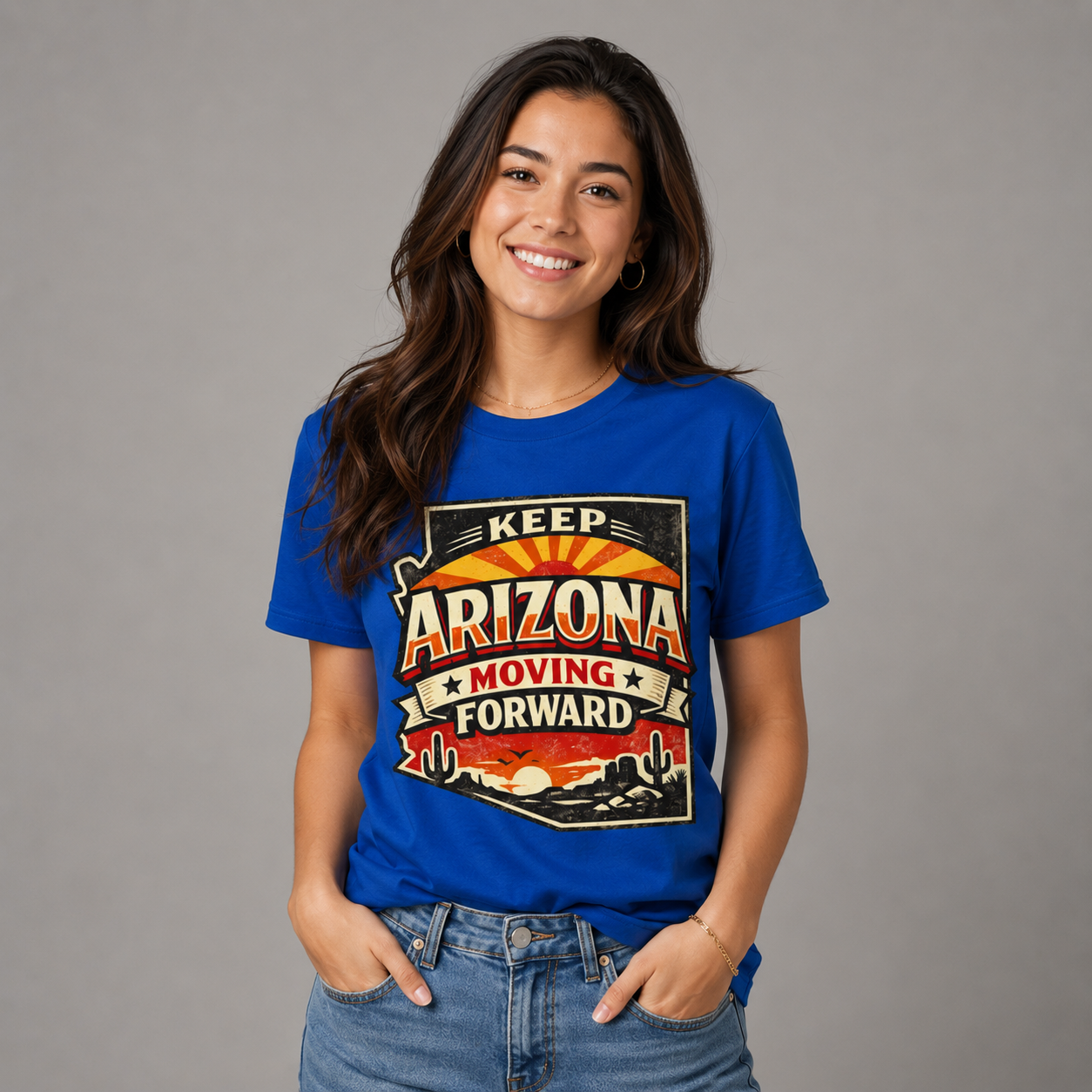 Keep Arizona moving forward Unisex Softstyle T-Shirt Blue 2026