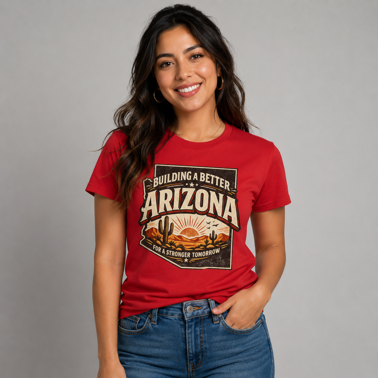 Vintage Building a better Arizona Unisex Softstyle T-Shirt Red 2026