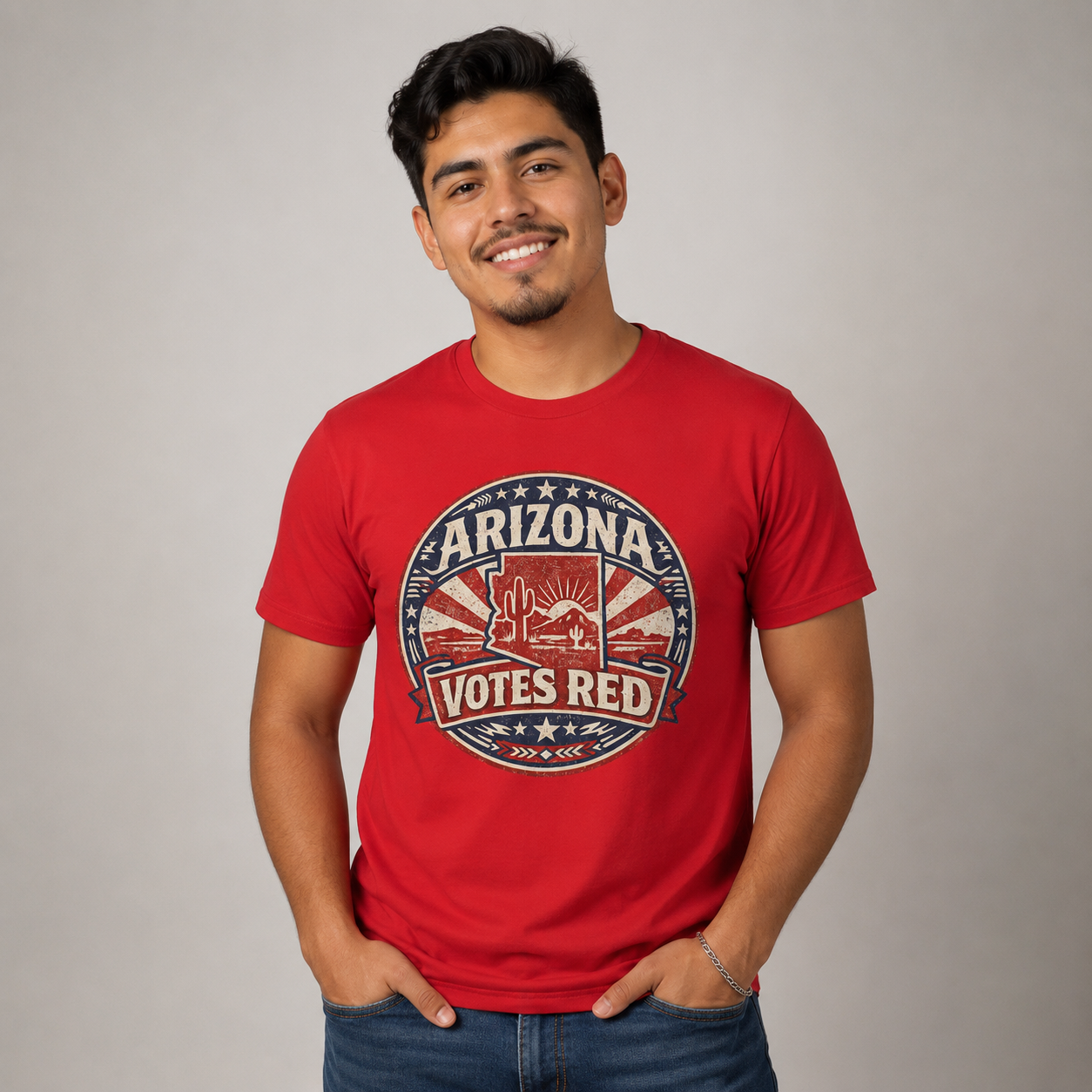 Vintage Arizona Votes Red Unisex Softstyle T-Shirt Red 2026