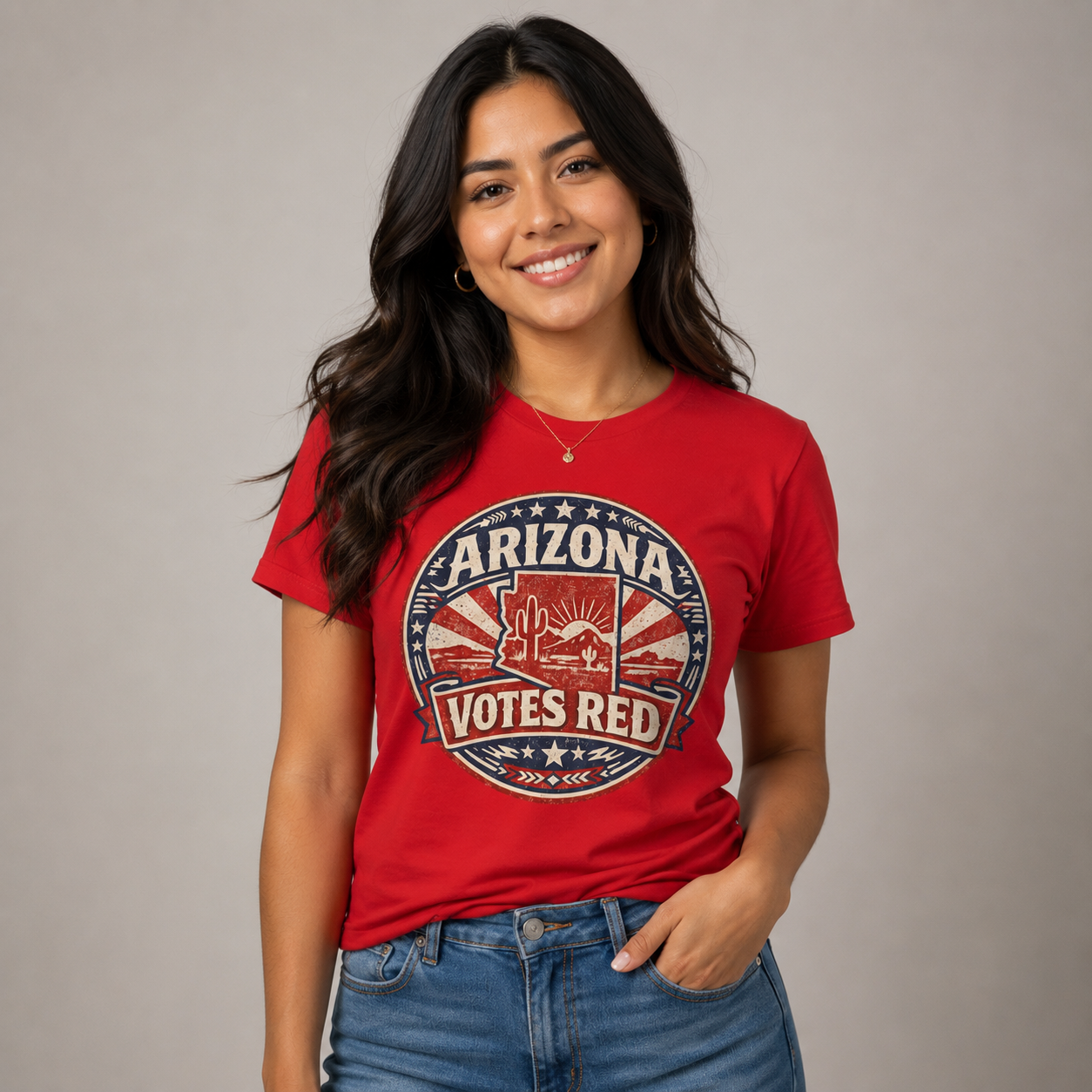 Vintage Arizona Votes Red Unisex Softstyle T-Shirt Red 2026