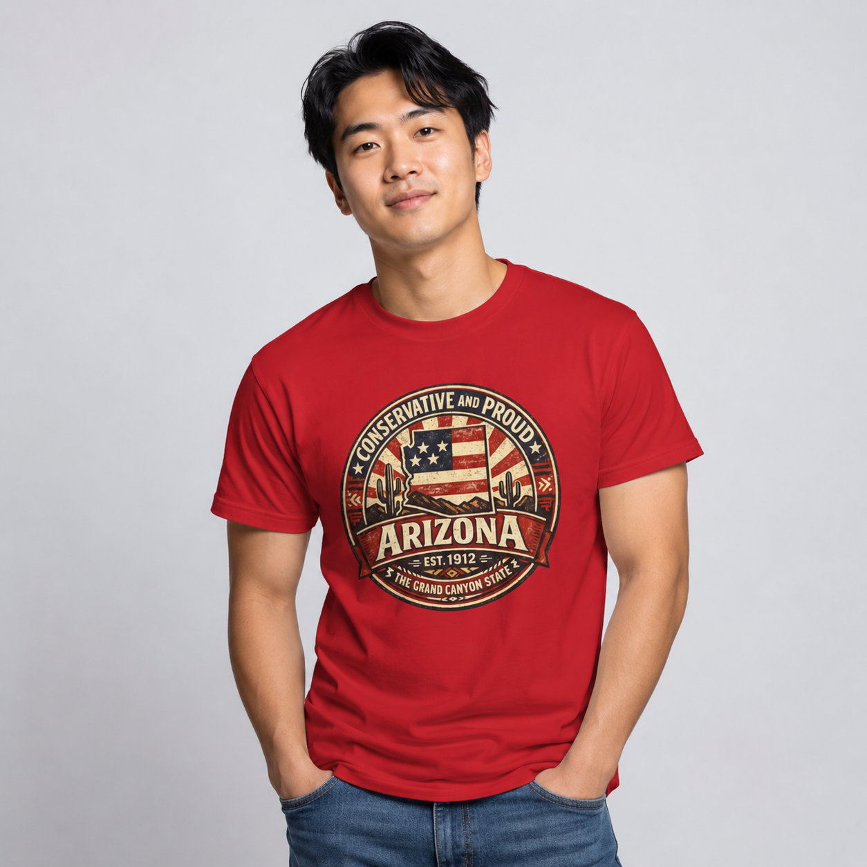 Vintage Arizona Unisex Softstyle T-Shirt Red 2026