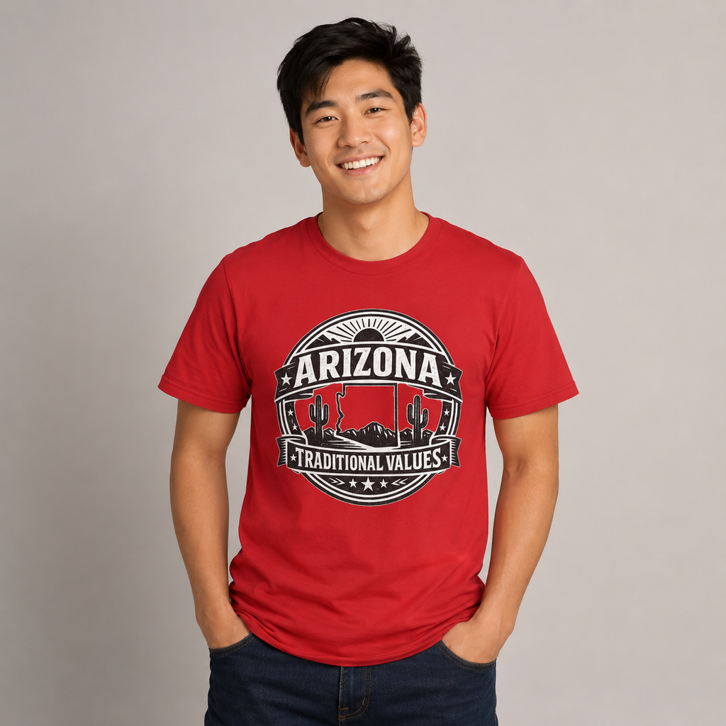 Vintage Arizona Traditional Values Unisex Softstyle T-Shirt Red 2026