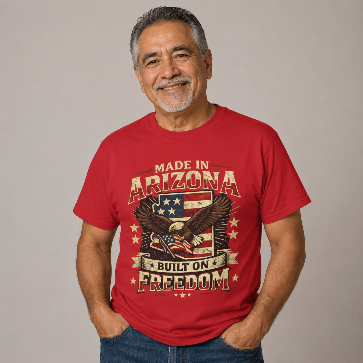 Made in Arizona Built on Freedom Unisex Softstyle T-Shirt Red 2026
