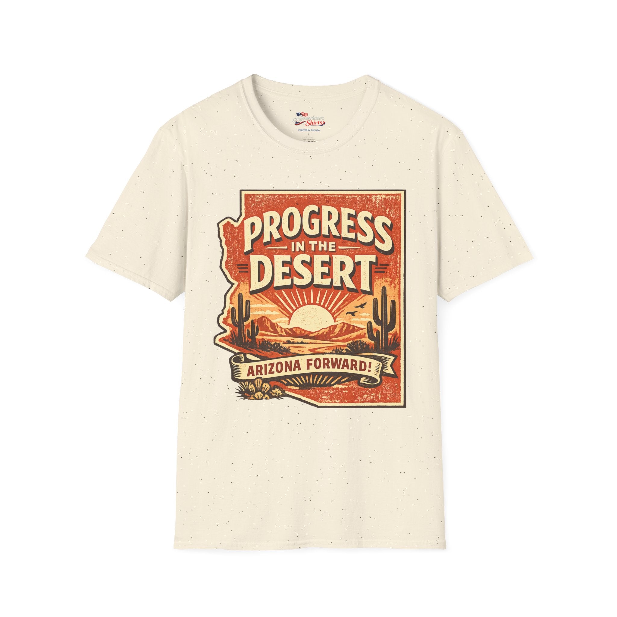 Progress in the Desert Arizona Forward Unisex Softstyle T-Shirt Blue 2026