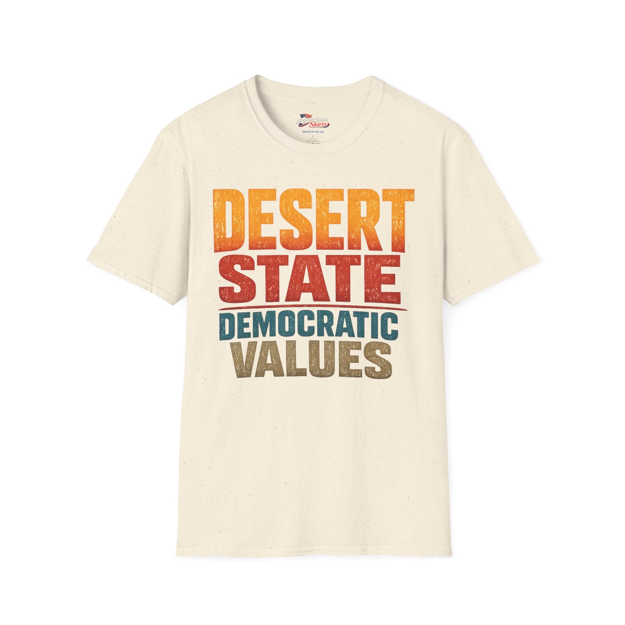 Arizona Desert State Democratic Values Unisex Softstyle T-Shirt Blue 2026