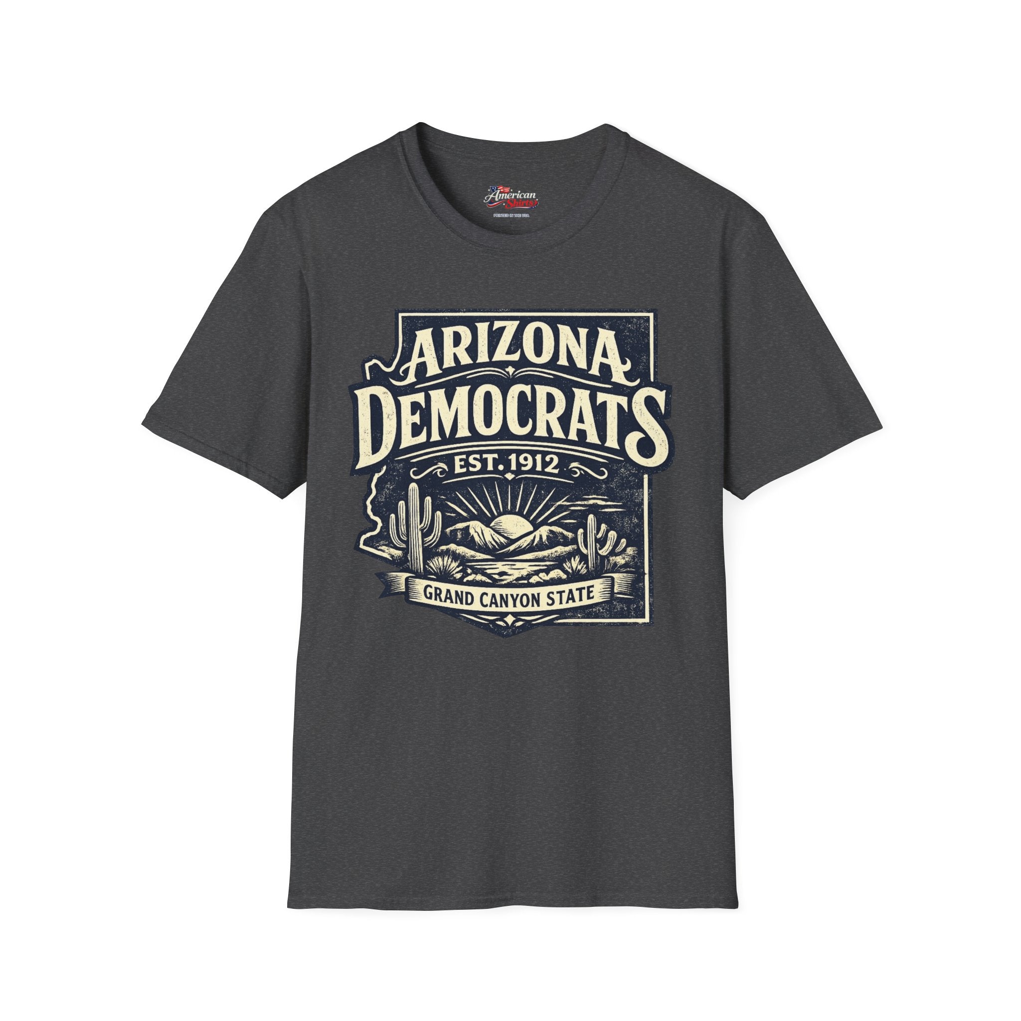 Vintage Arizona Democrats Unisex Softstyle T-Shirt Blue 2026