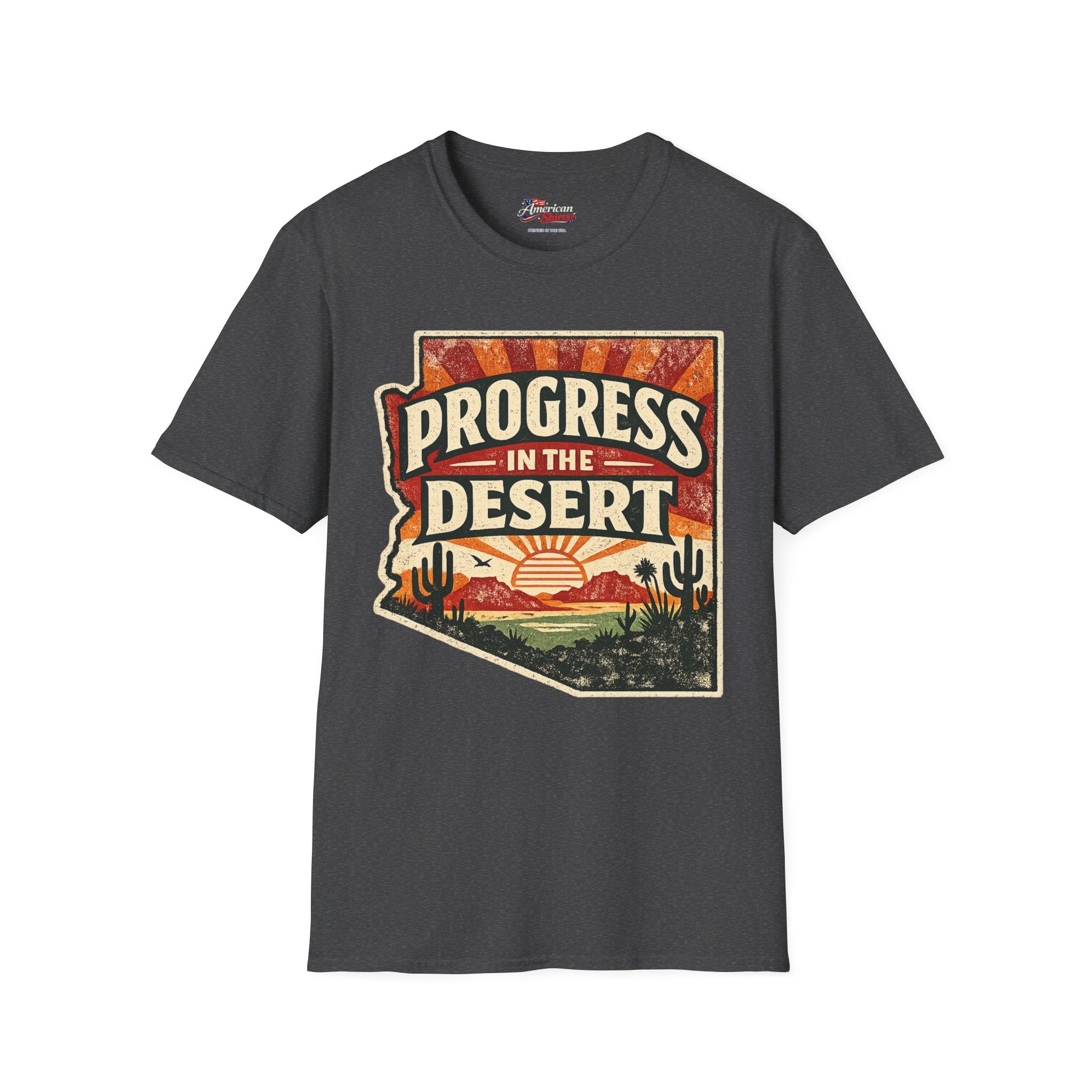 Vintage Arizona Progress in the desert Unisex Softstyle T-Shirt Red 2026