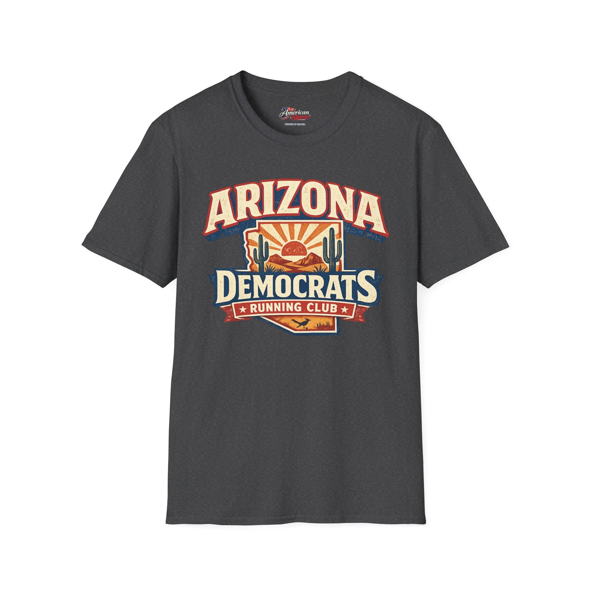 Vintage Arizona Democrats Running Club Unisex Softstyle T-Shirt Blue 2026