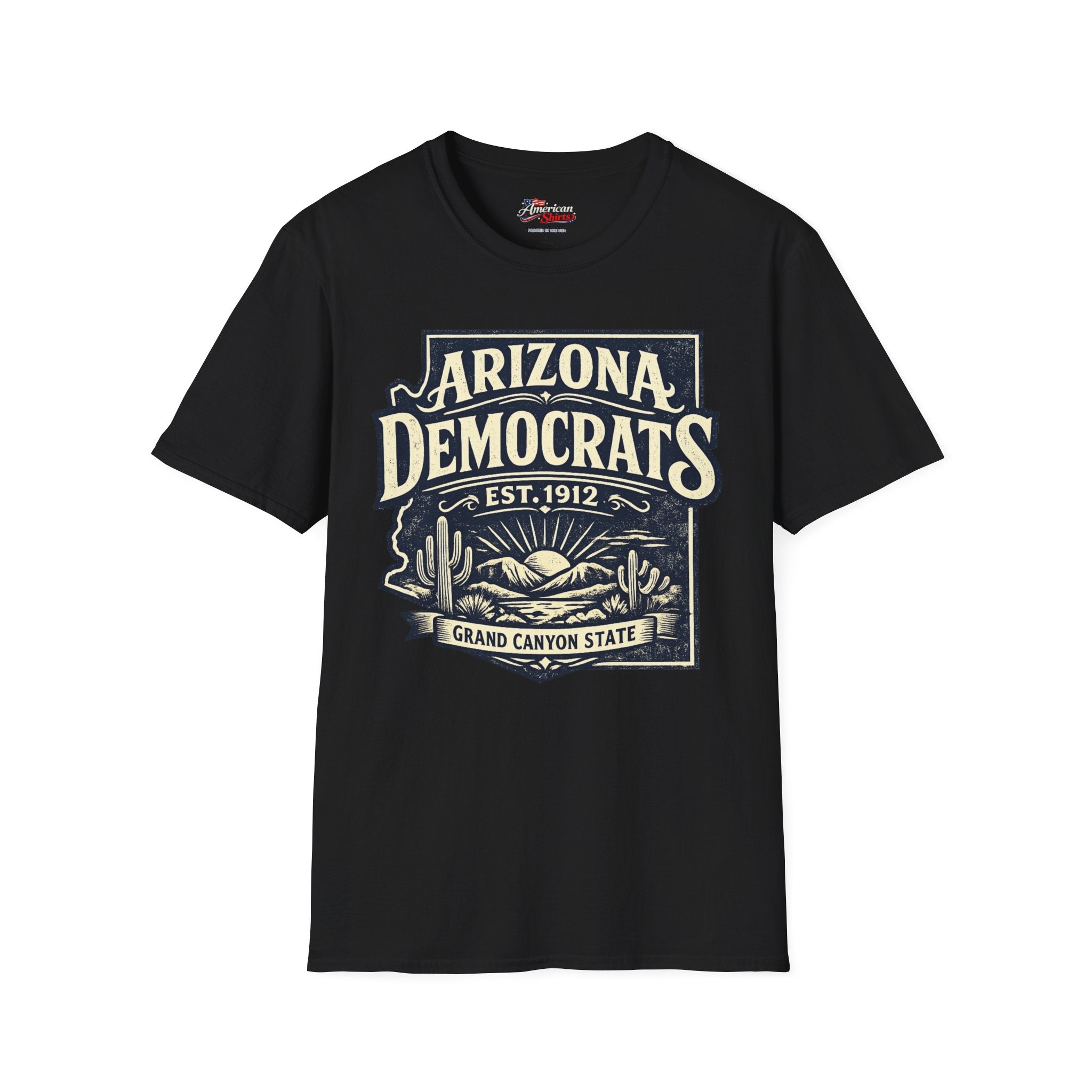 Vintage Arizona Democrats Unisex Softstyle T-Shirt Blue 2026
