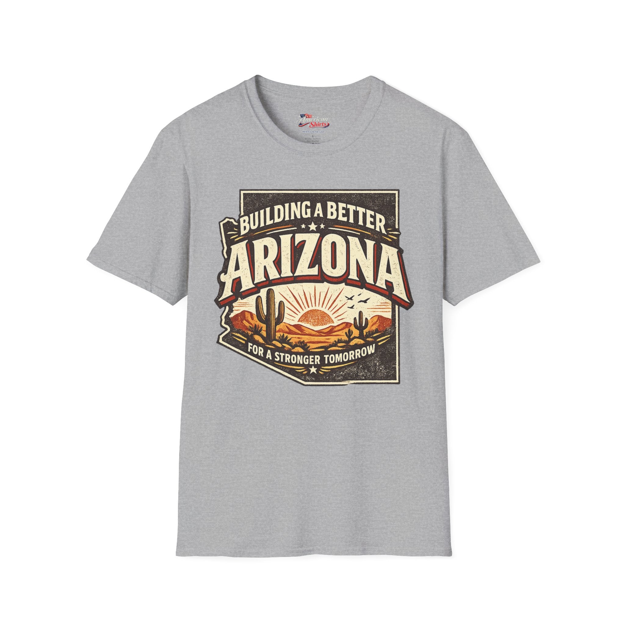 Vintage Building a better Arizona Unisex Softstyle T-Shirt Red 2026