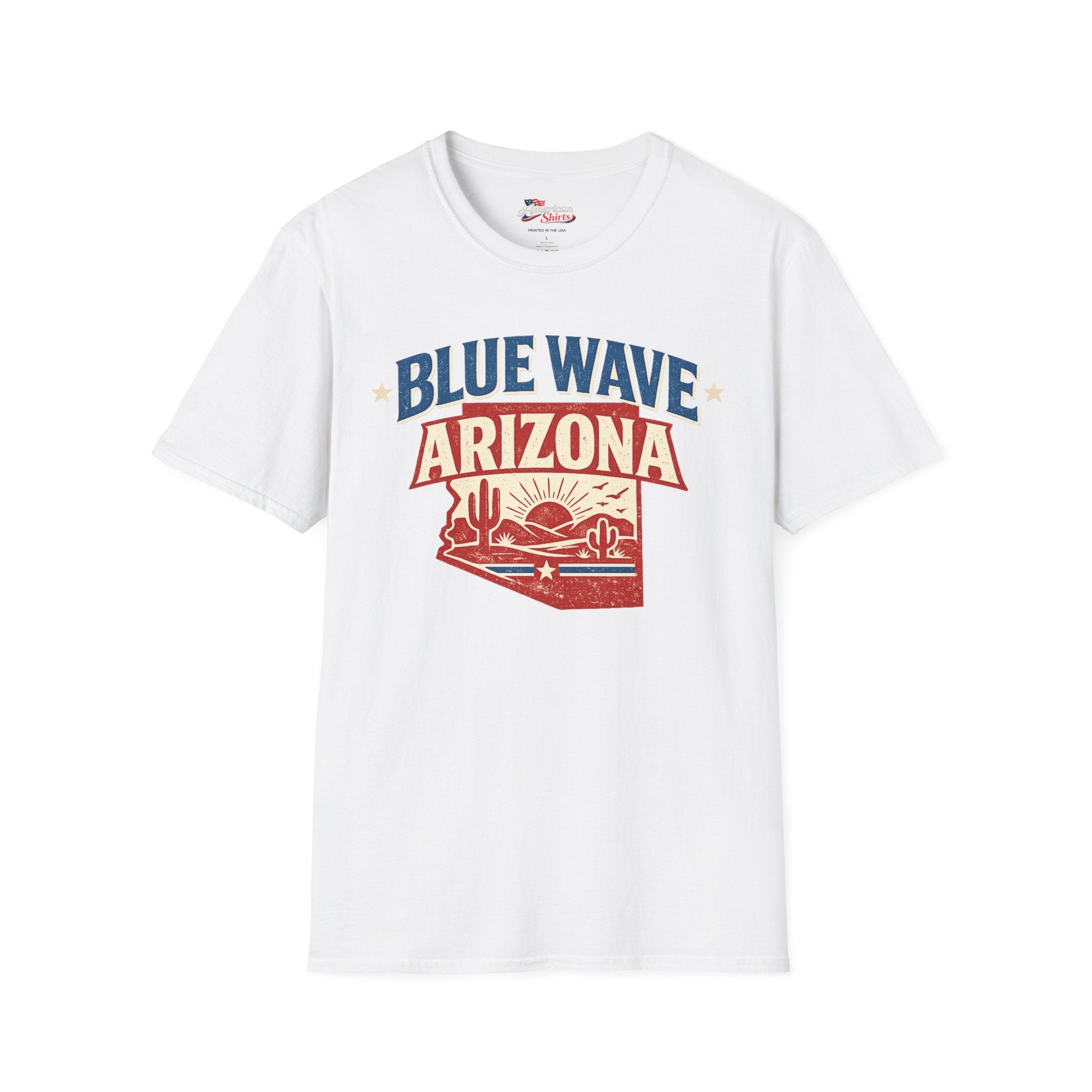 Vintage Arizona Blue Wave Unisex Softstyle T-Shirt Blue 2026