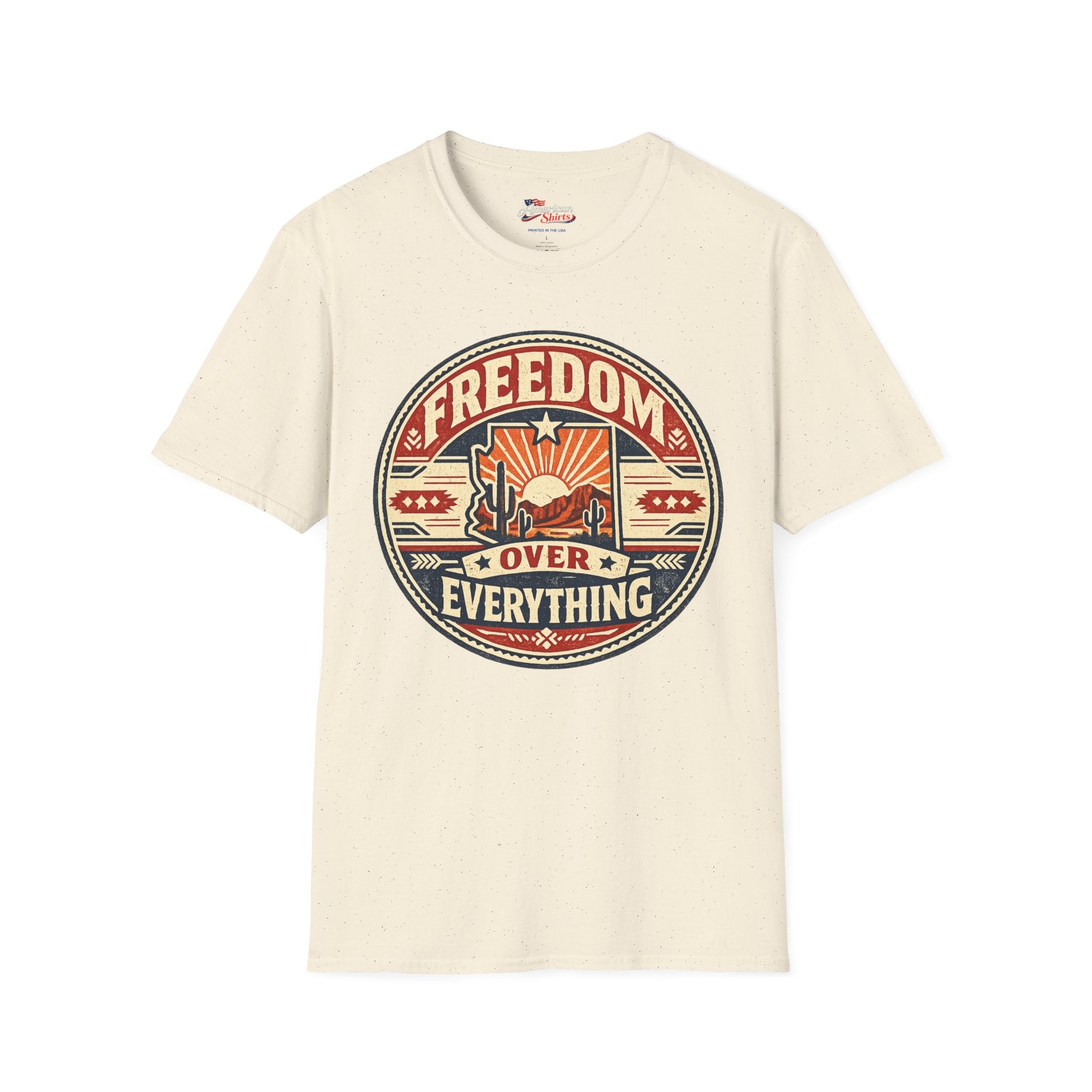 Vintage Arizona Freedom over Everything Unisex Softstyle T-Shirt Red 2026