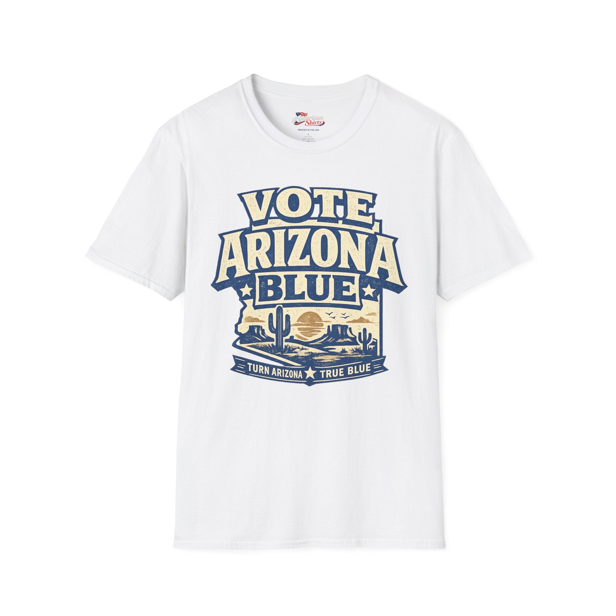 Vintage Arizona Blue Unisex Softstyle T-Shirt Blue 2026