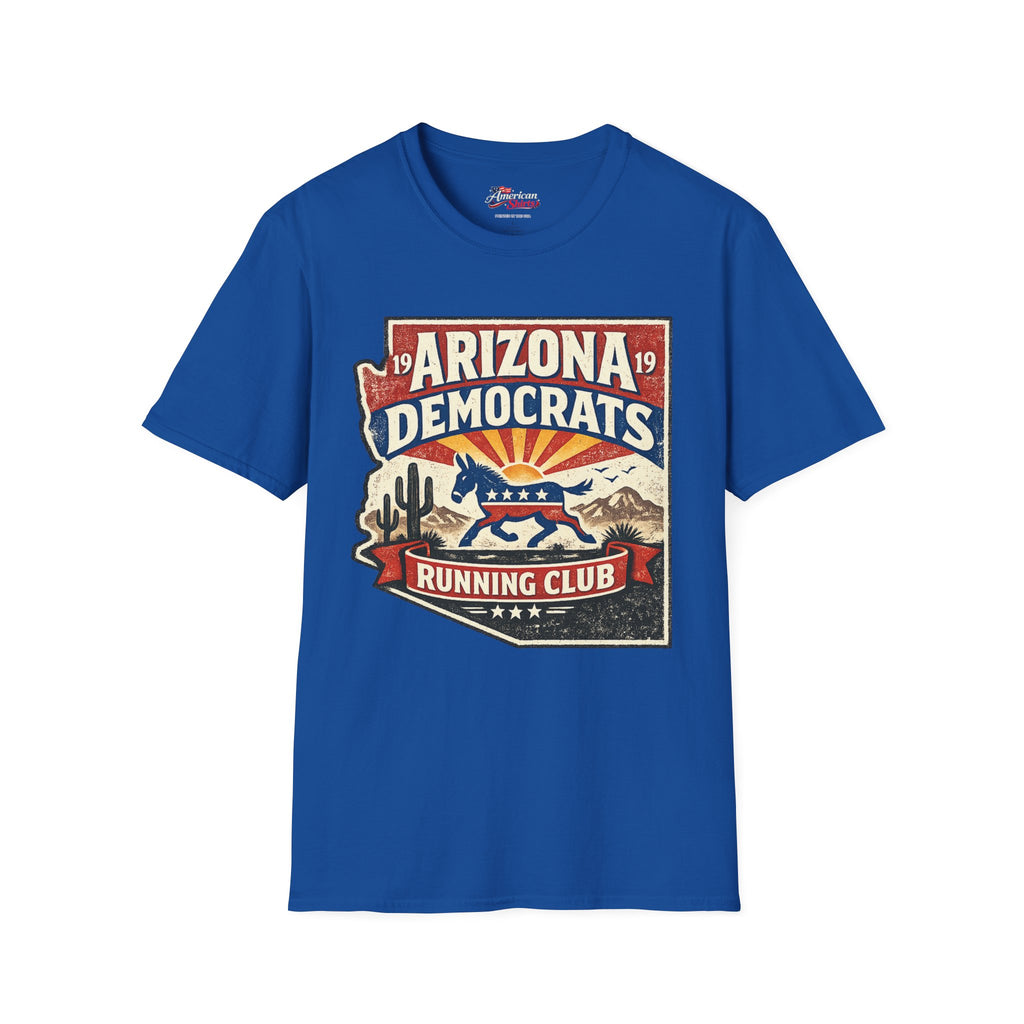 Arizona Democrats Running Club Unisex Softstyle T-Shirt Blue 2026