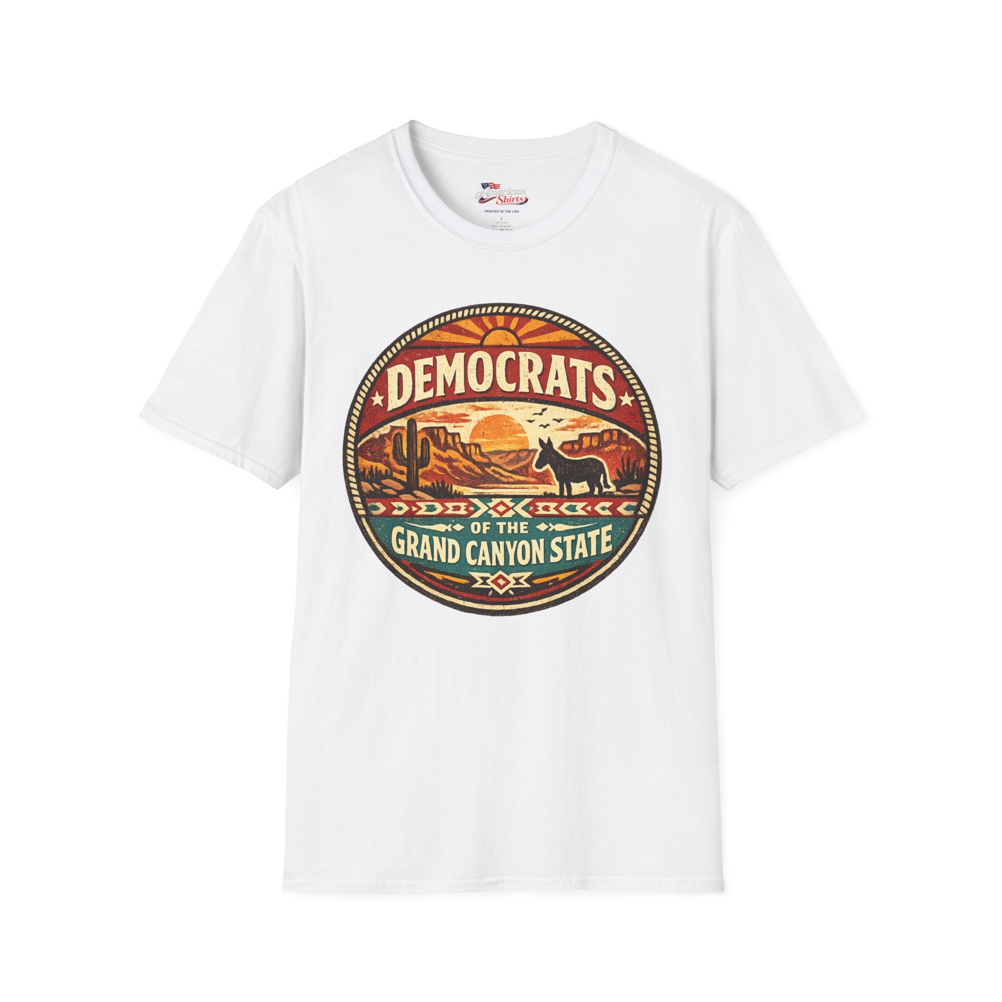 Arizona Democrats of the grand Canyon Unisex Softstyle T-Shirt Blue 2026