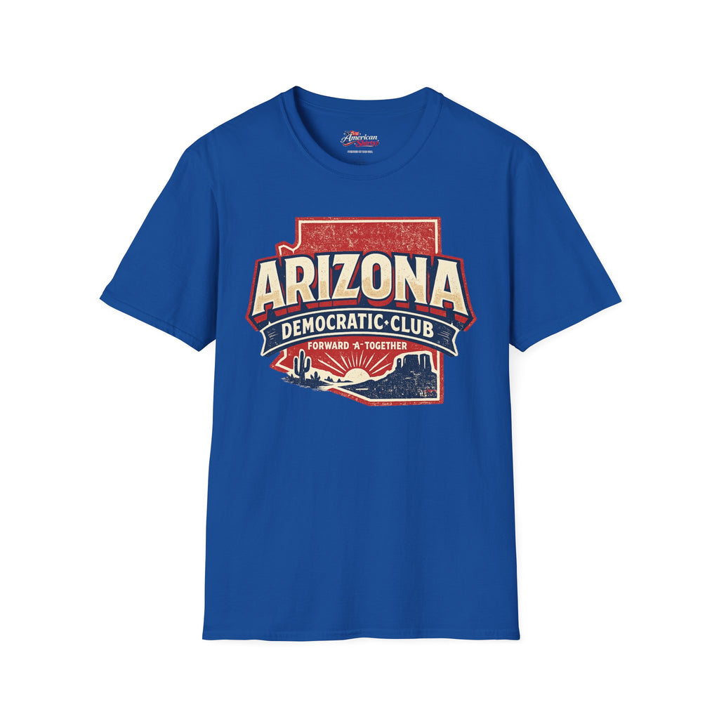 Vintage Arizona Democratic Club Unisex Softstyle T-Shirt Blue 2026