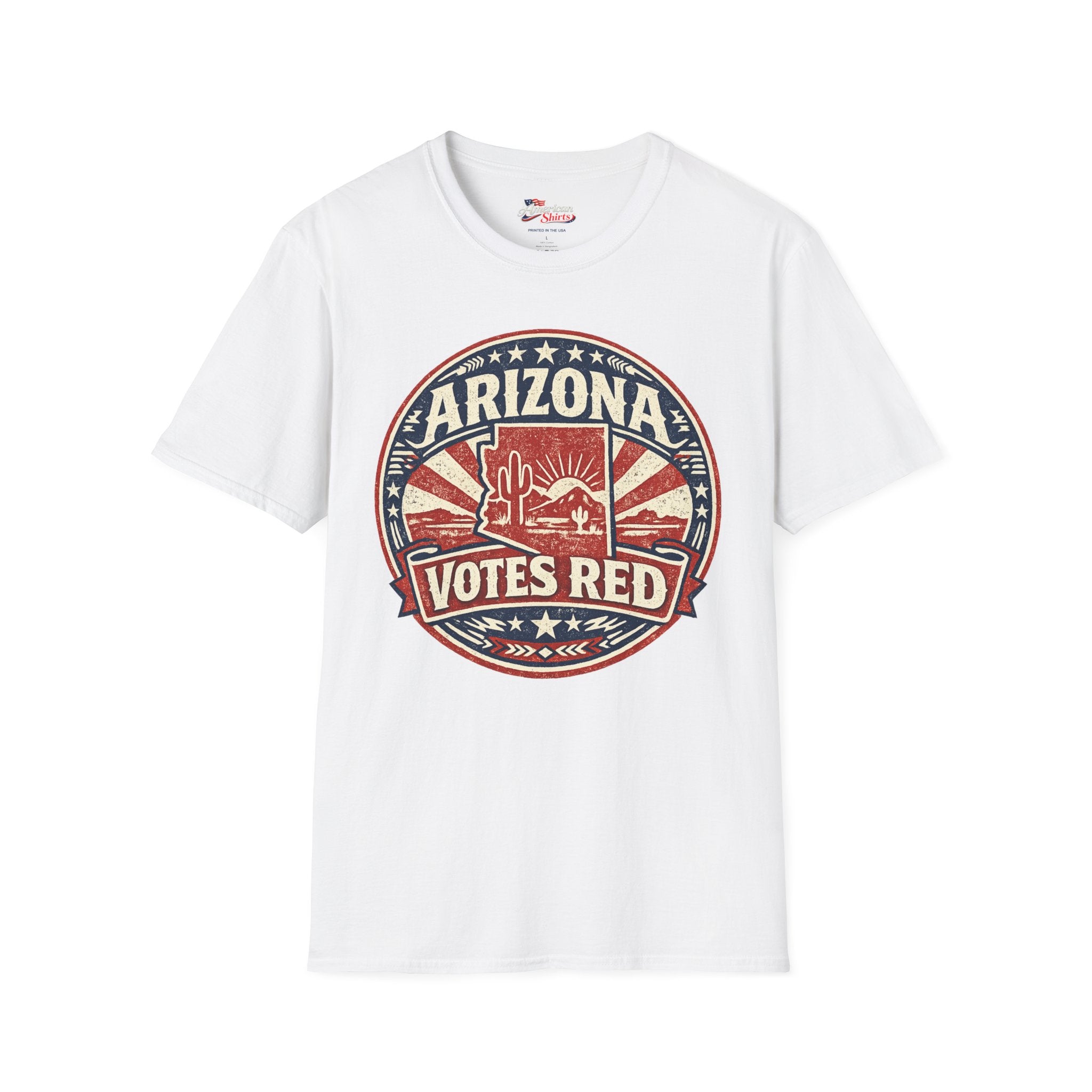 Vintage Arizona Votes Red Unisex Softstyle T-Shirt Red 2026