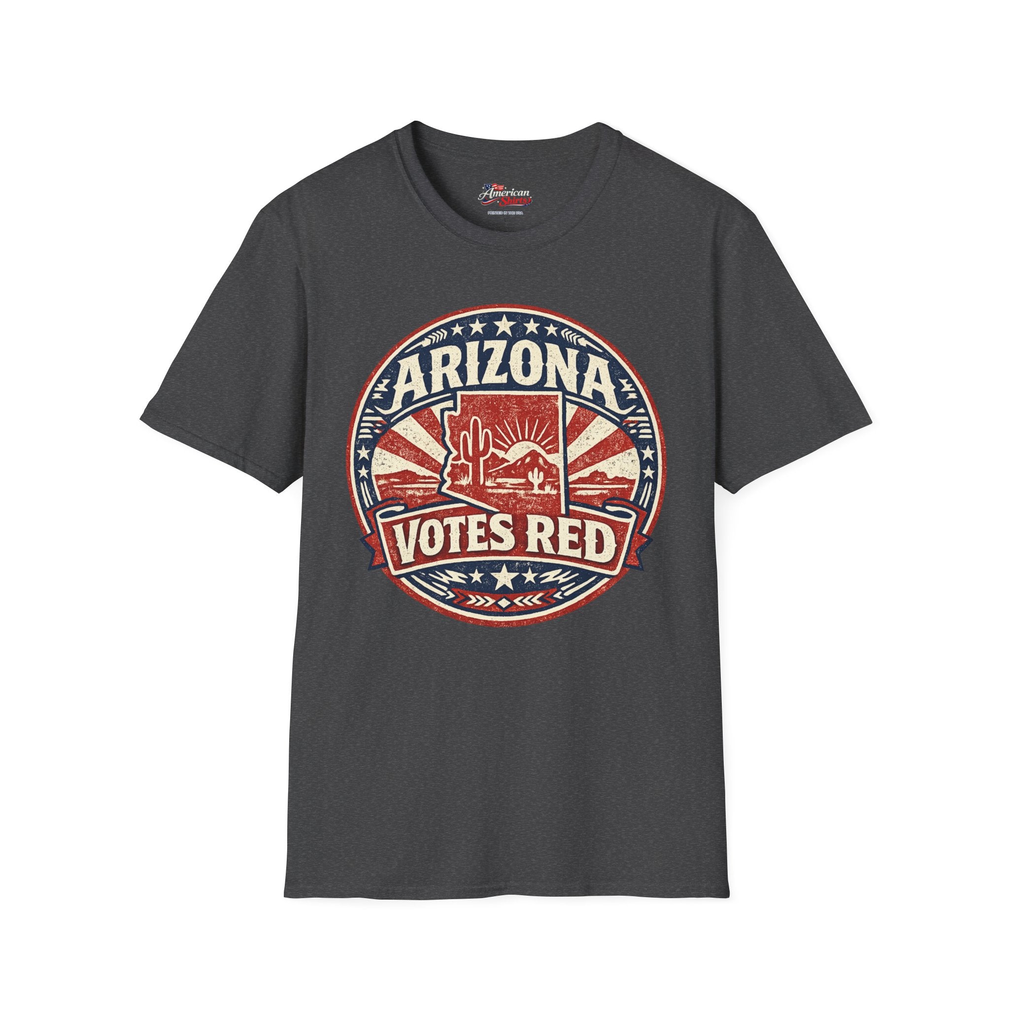 Vintage Arizona Votes Red Unisex Softstyle T-Shirt Red 2026
